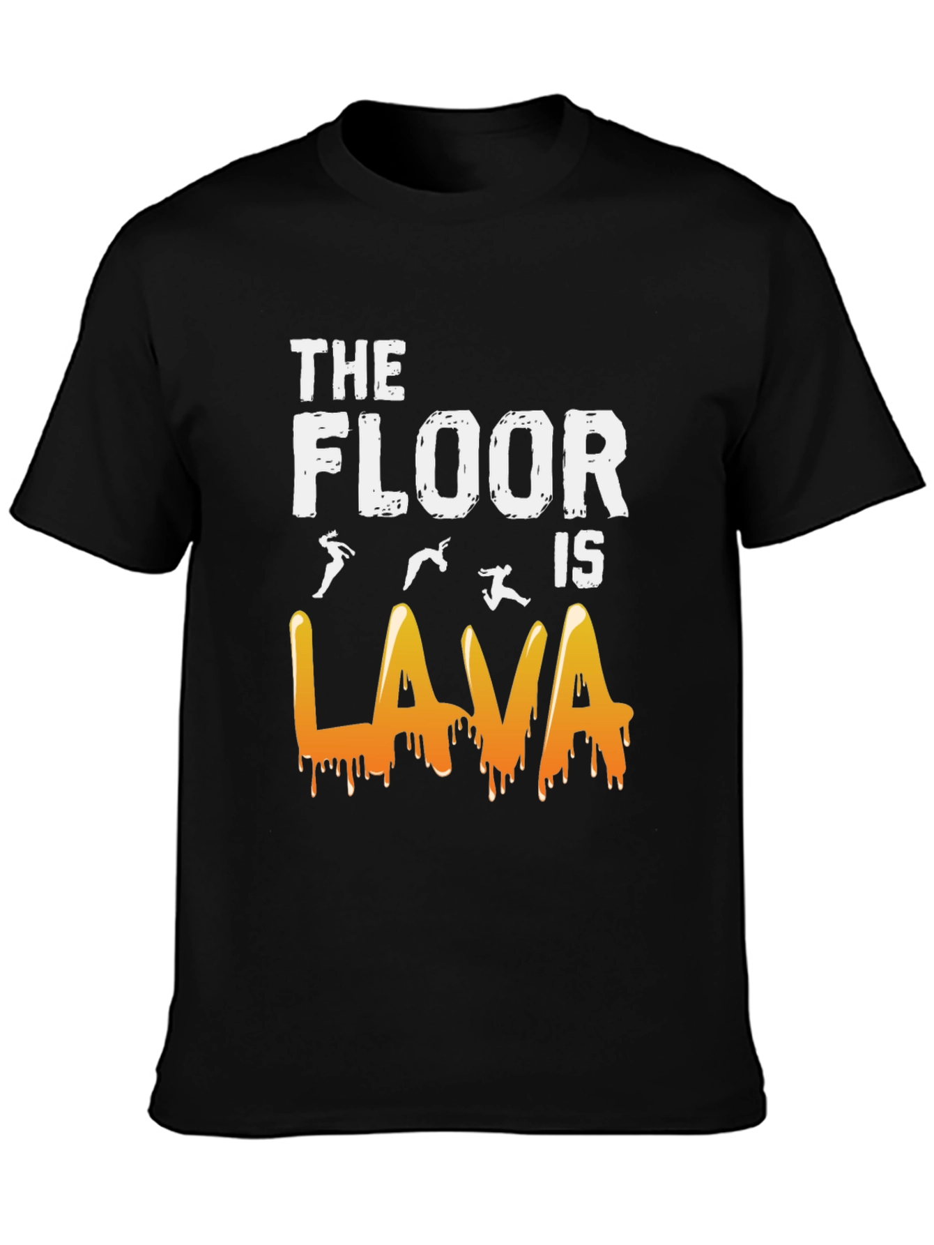 Black The Floor is Lava Graphic Tee - Fun Novelty T-Shirt view 3