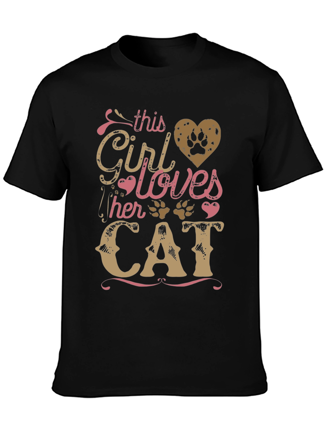 Black Girl Loves Her Cat T-Shirt view 3