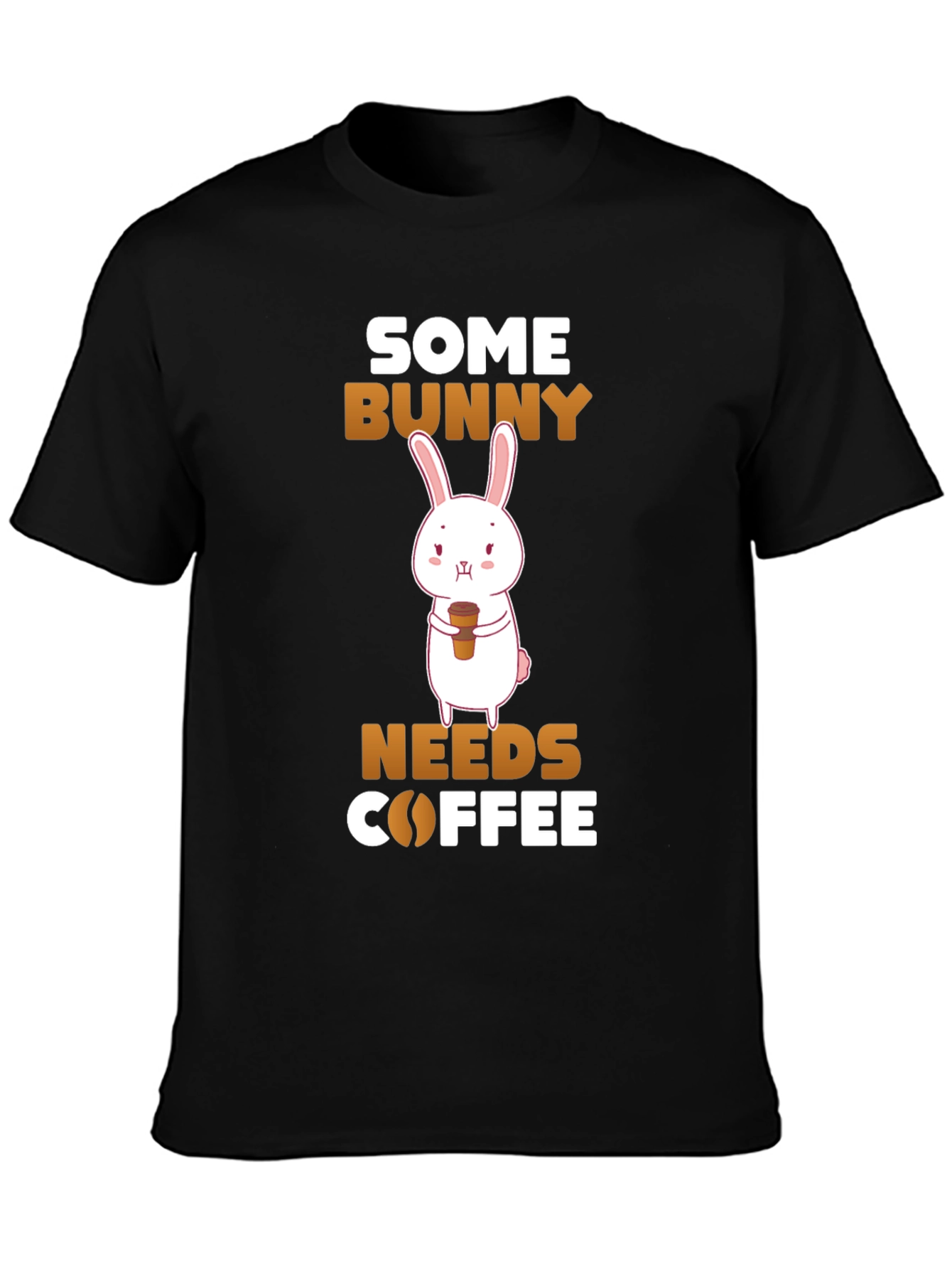 Black Some Bunny Needs Coffee T-Shirt view 3