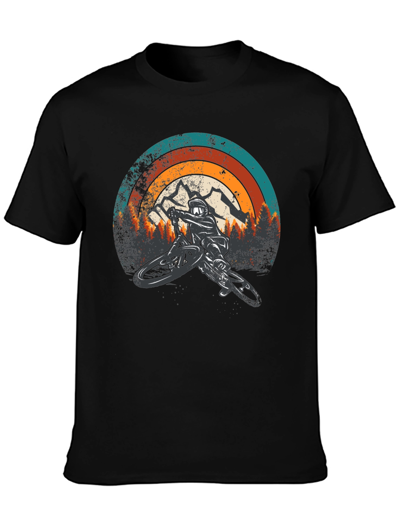 Black Mountain Biker Retro Graphic Tee view 3