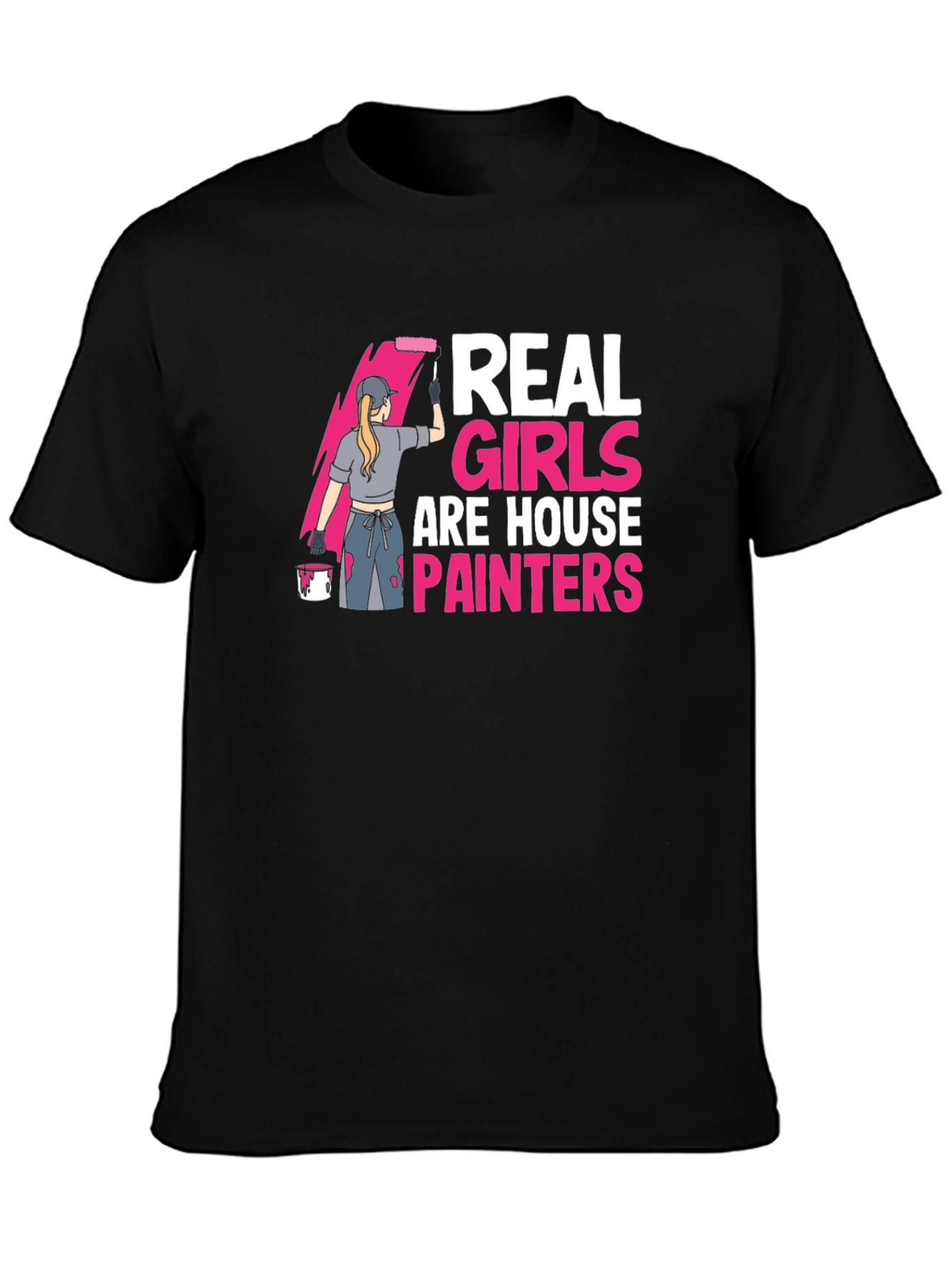 Black Real Girls are House Painters T-Shirt view 3