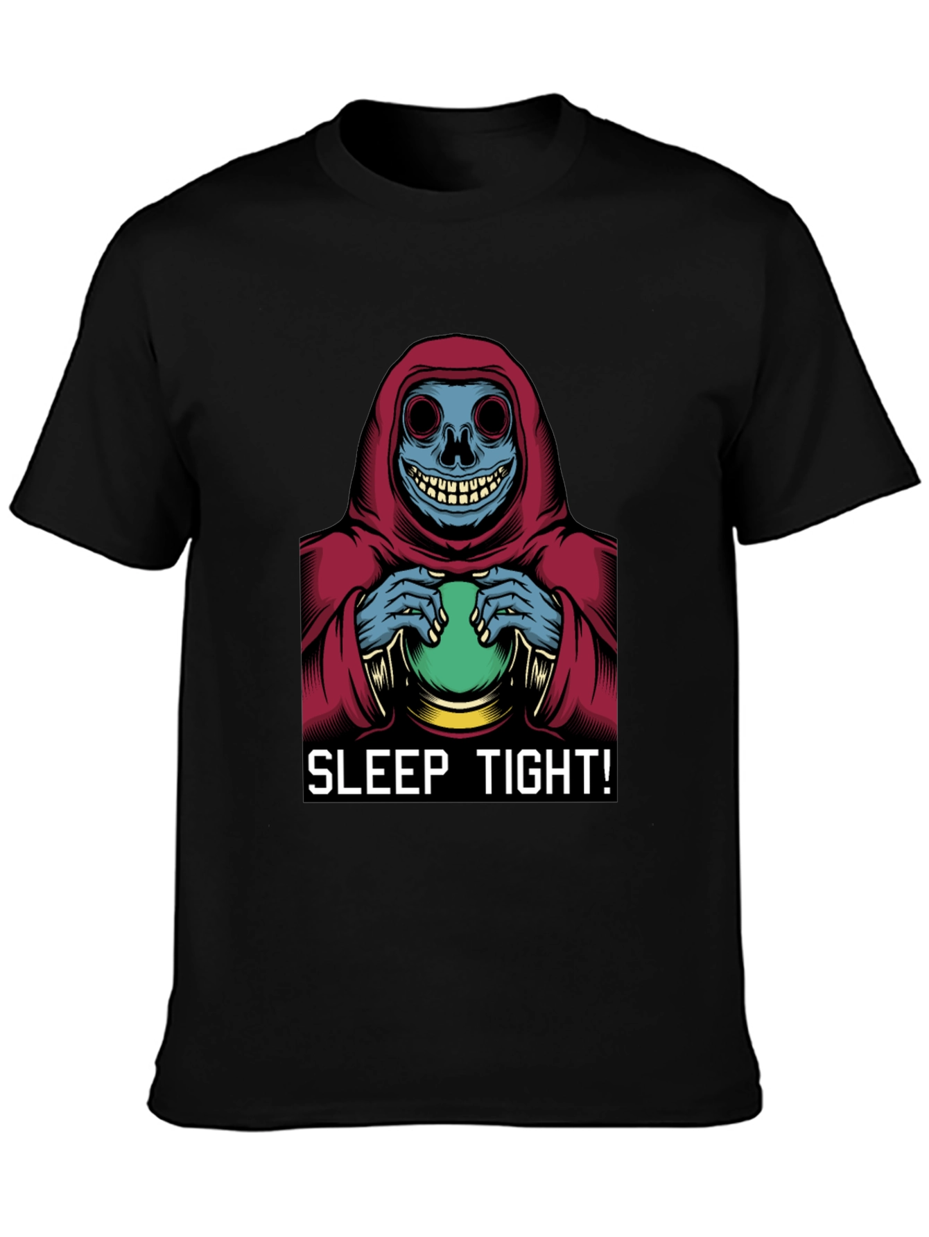 Black Sleep Tight T-Shirt - Grim Reaper Graphic Tee view 3