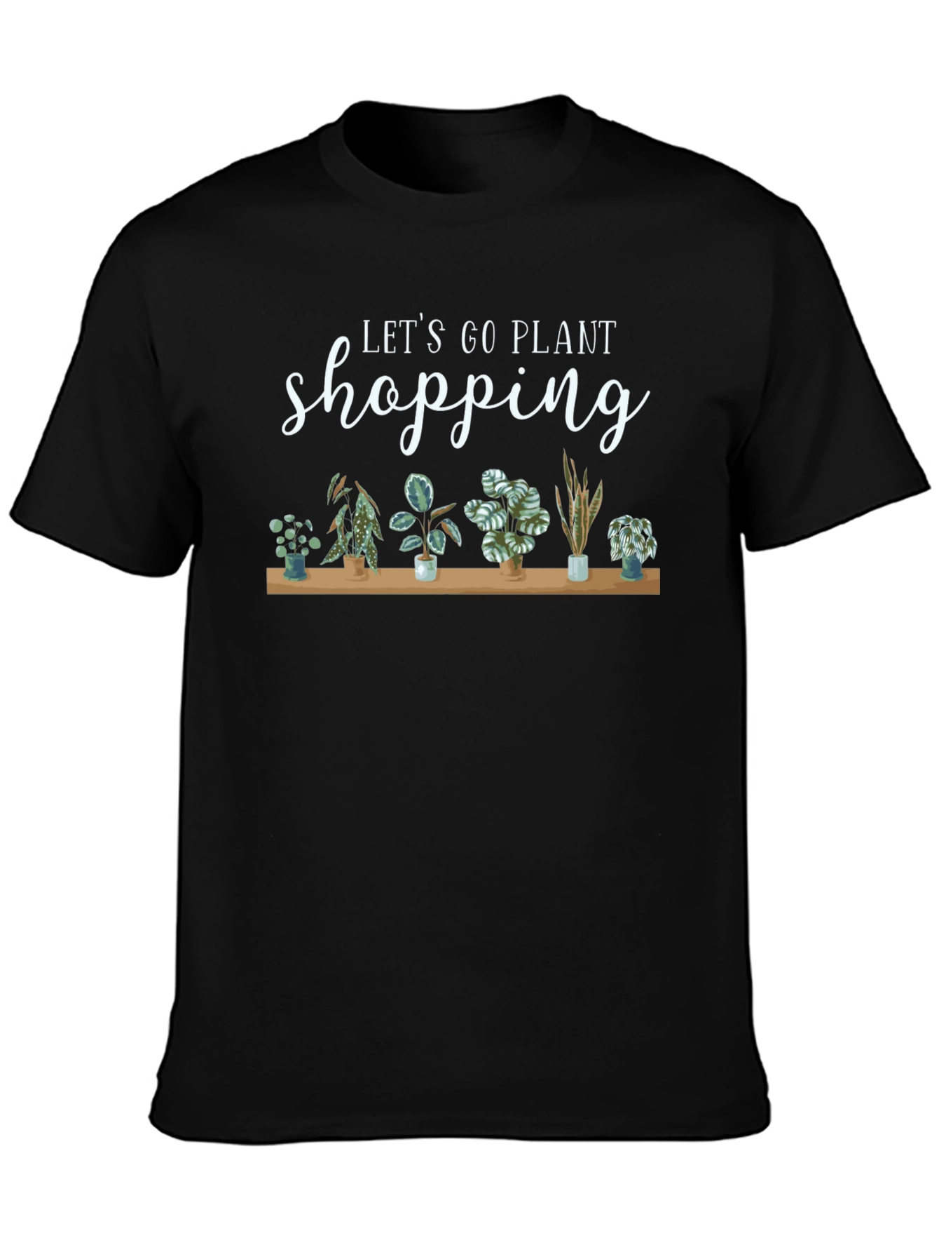 Let's Go Plant Shopping Black T-Shirt - 3