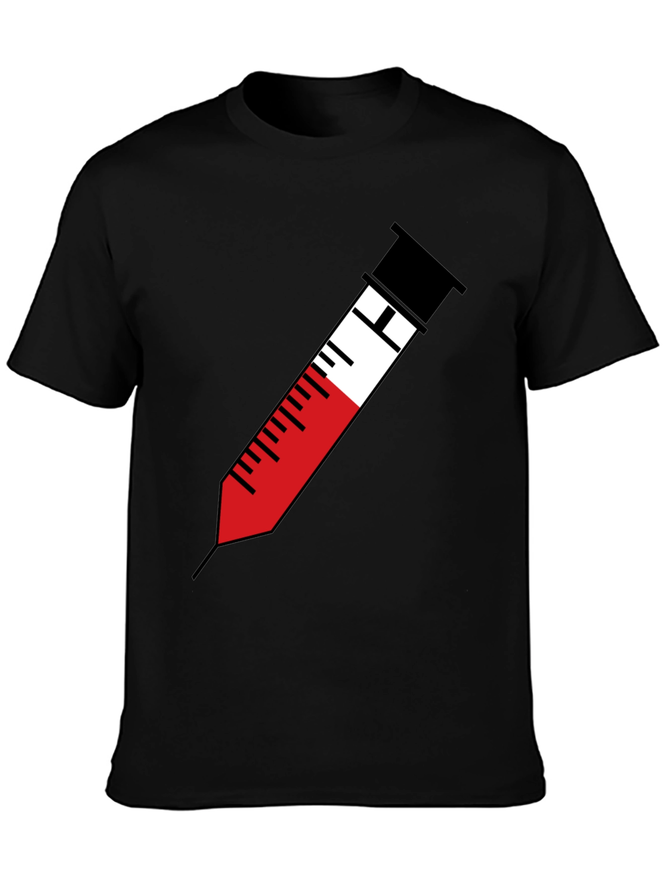 Black Syringe Graphic Tee - Bold Medical Humor T-Shirt view 3