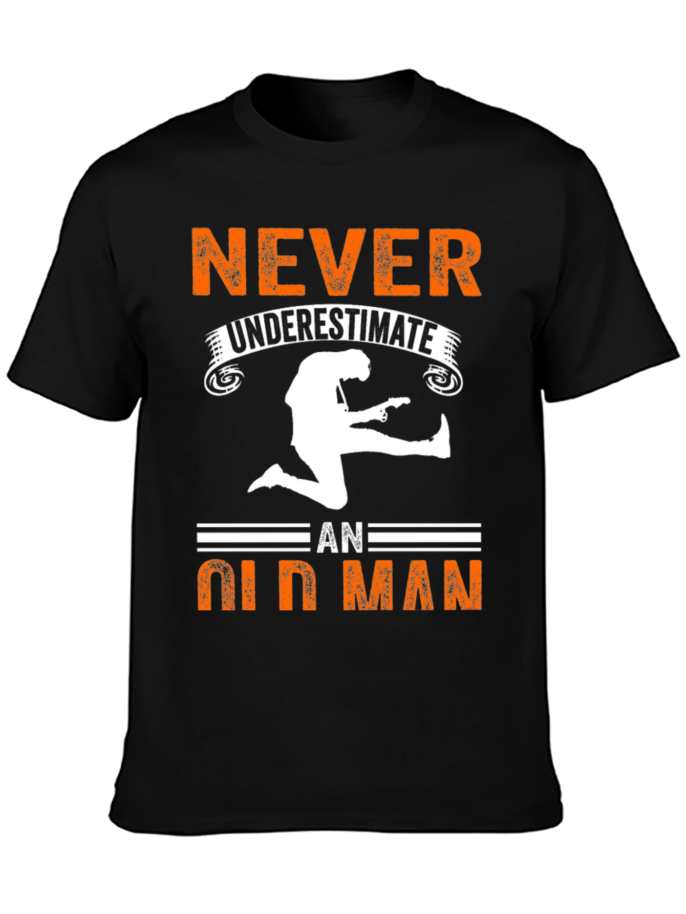 Black Never Underestimate Old Man Graphic Tee view 3