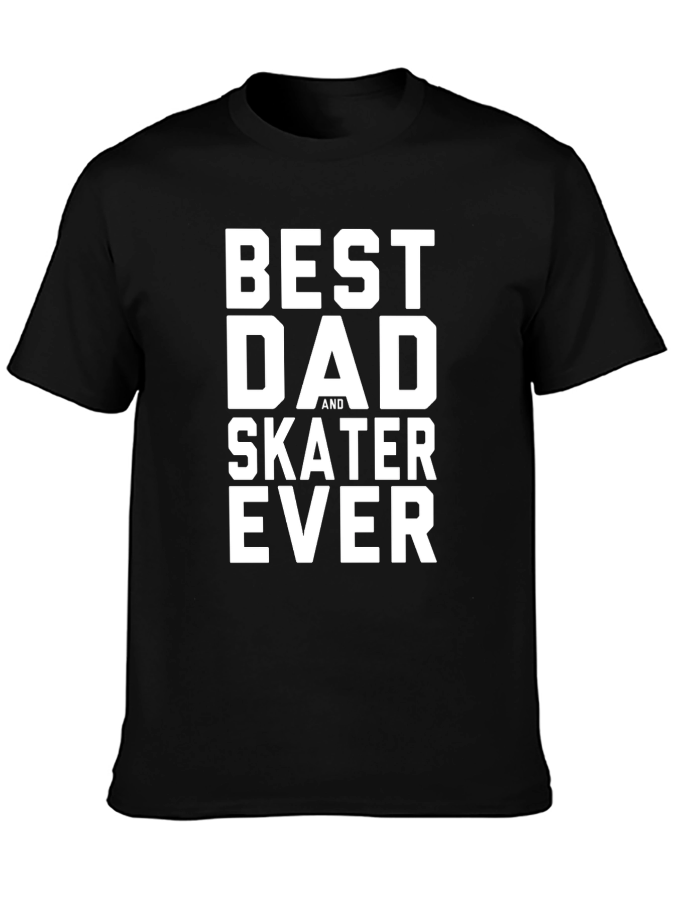 Black Best Dad and Skater Ever Black T-Shirt view 3