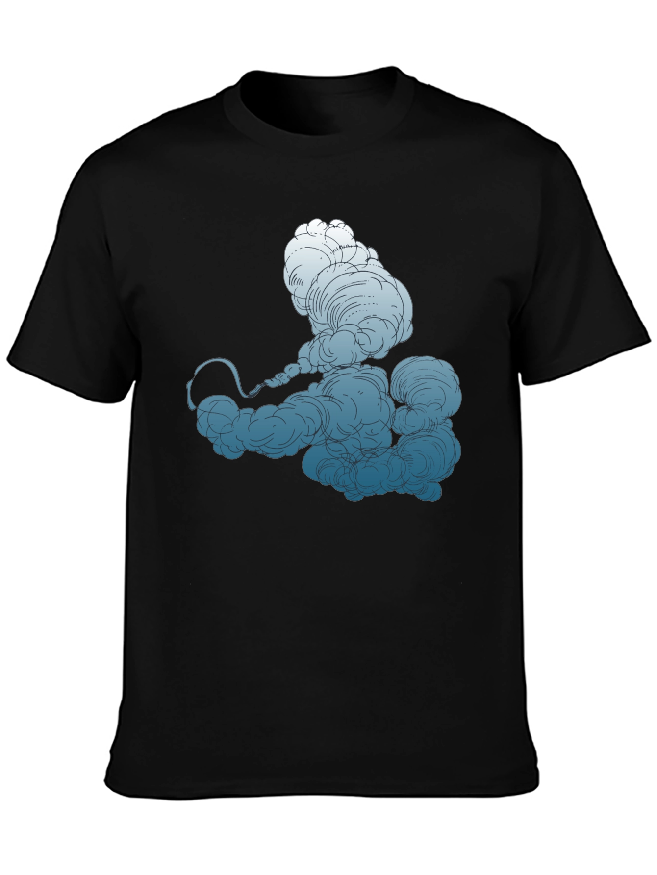 Black Smokey Cloud Graphic Tee - Cool Black T-Shirt view 3