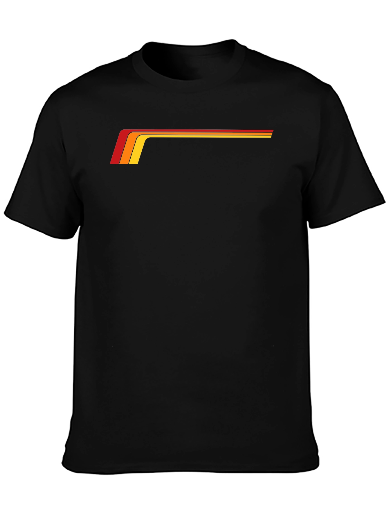 Black Retro Stripe T-Shirt - Vintage Inspired Design view 3