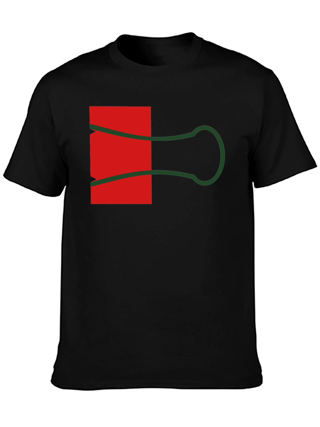 Black Abstract Paper Clip Graphic Tee - Black view 3