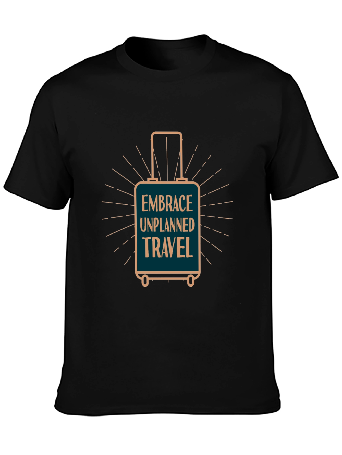 Black Embrace Unplanned Travel Graphic T-Shirt view 3