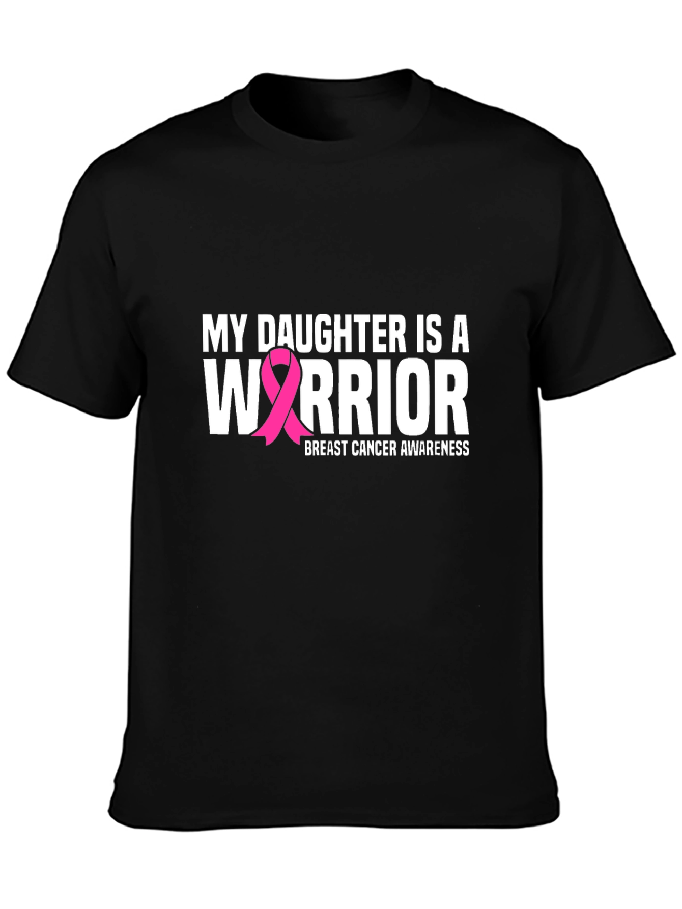 Black Breast Cancer Awareness Warrior T-Shirt view 3