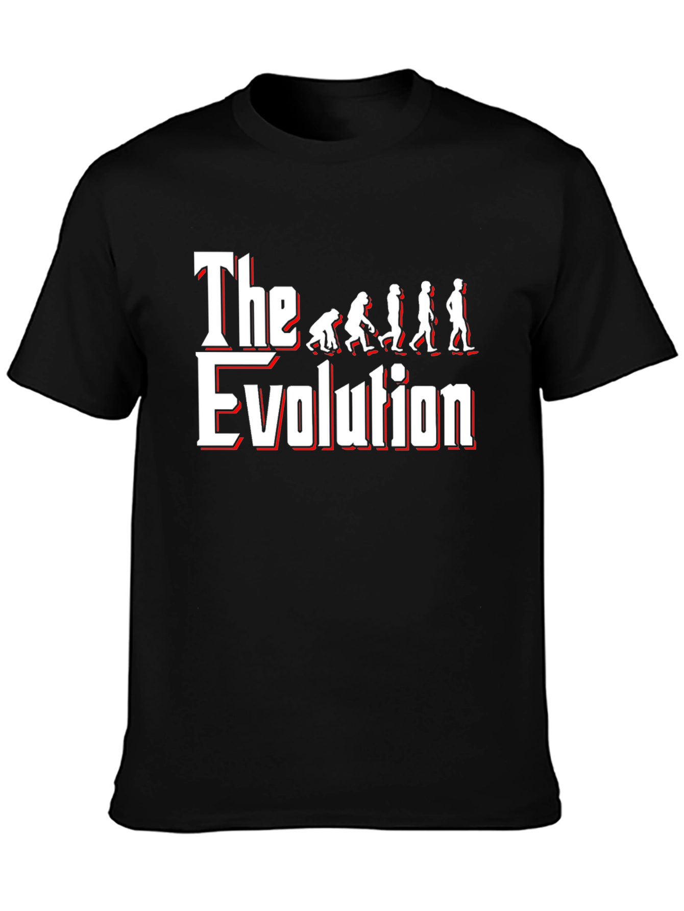 Black Evolution Graphic Tee - Funny Novelty T-Shirt view 3