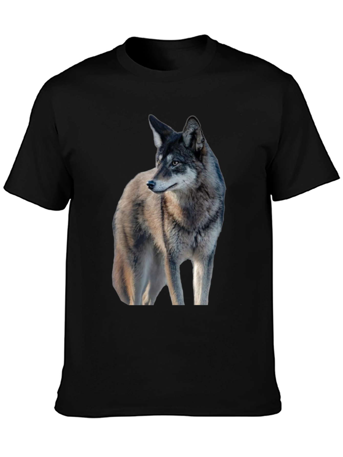Black Wolf Graphic Black T-Shirt view 3