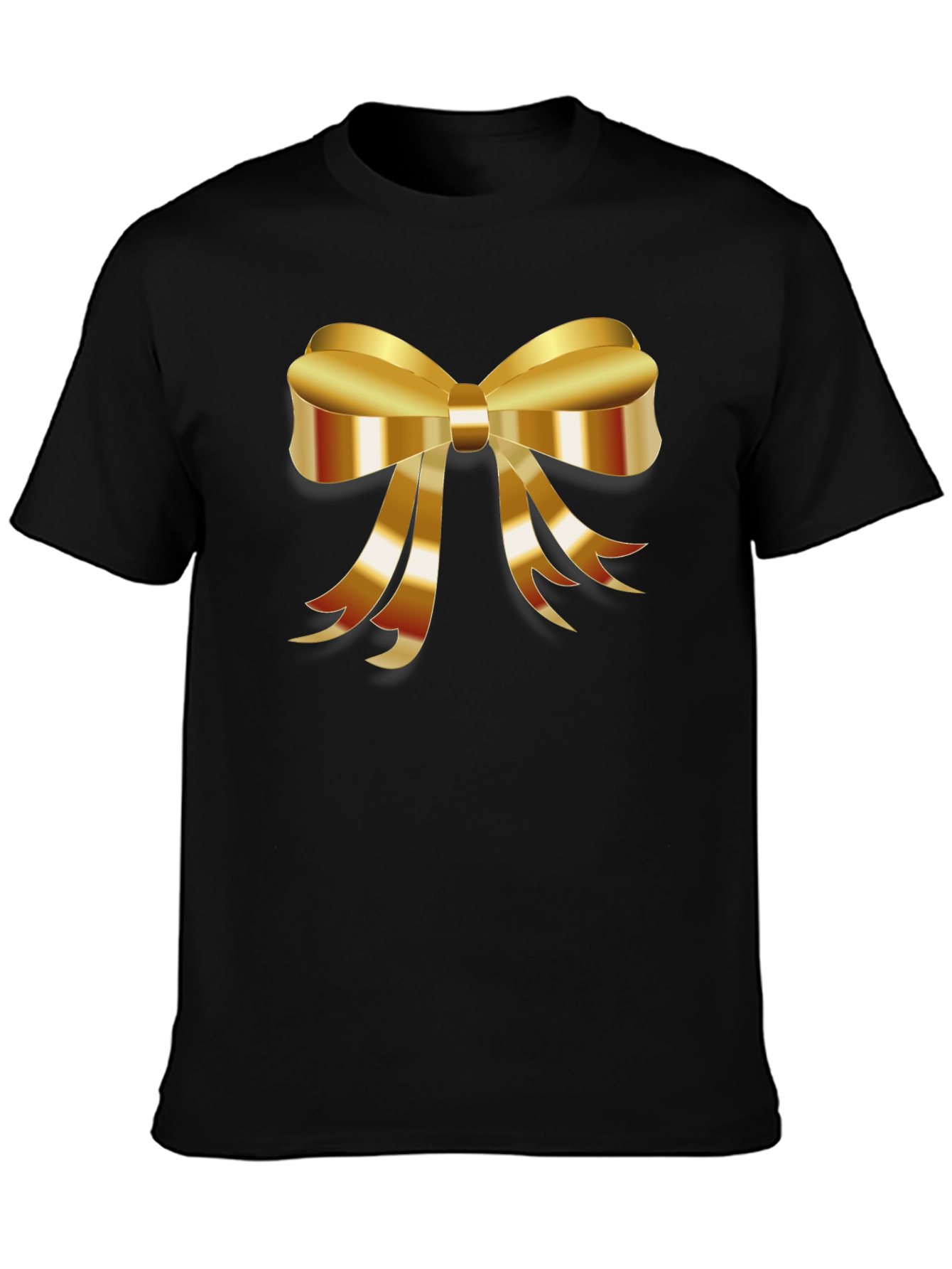 Black Gold Bow Graphic Tee - Stylish Black T-Shirt view 3