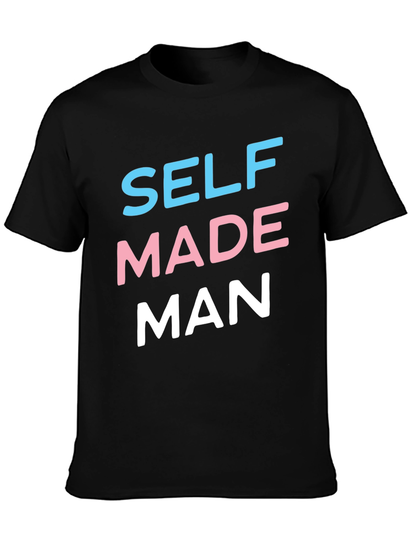 Black Self Made Man Graphic Tee - Black Casual T-Shirt view 3
