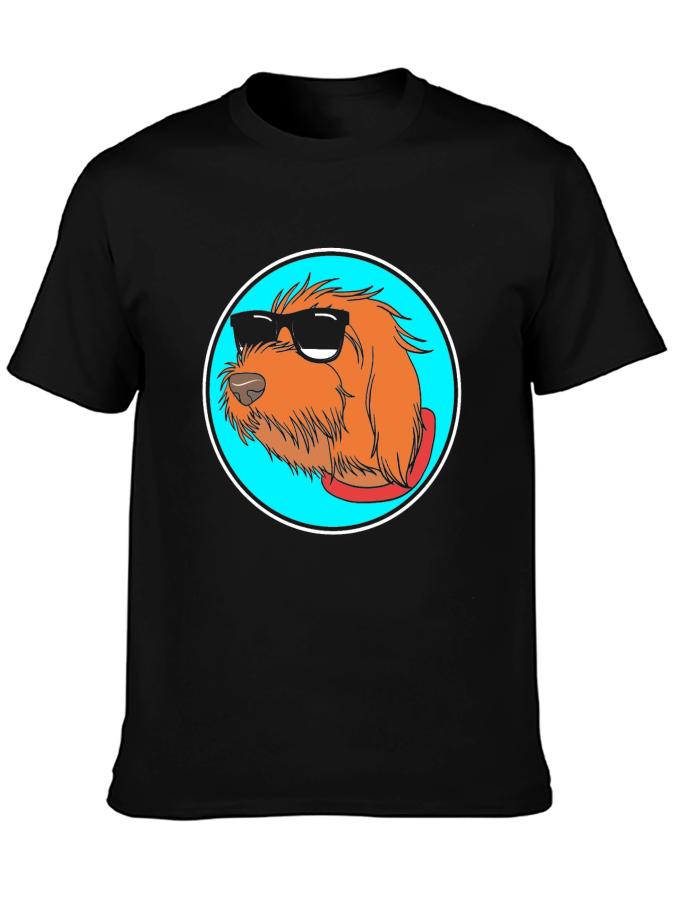Black Cool Dog Graphic Tee - Black Cotton Blend view 3