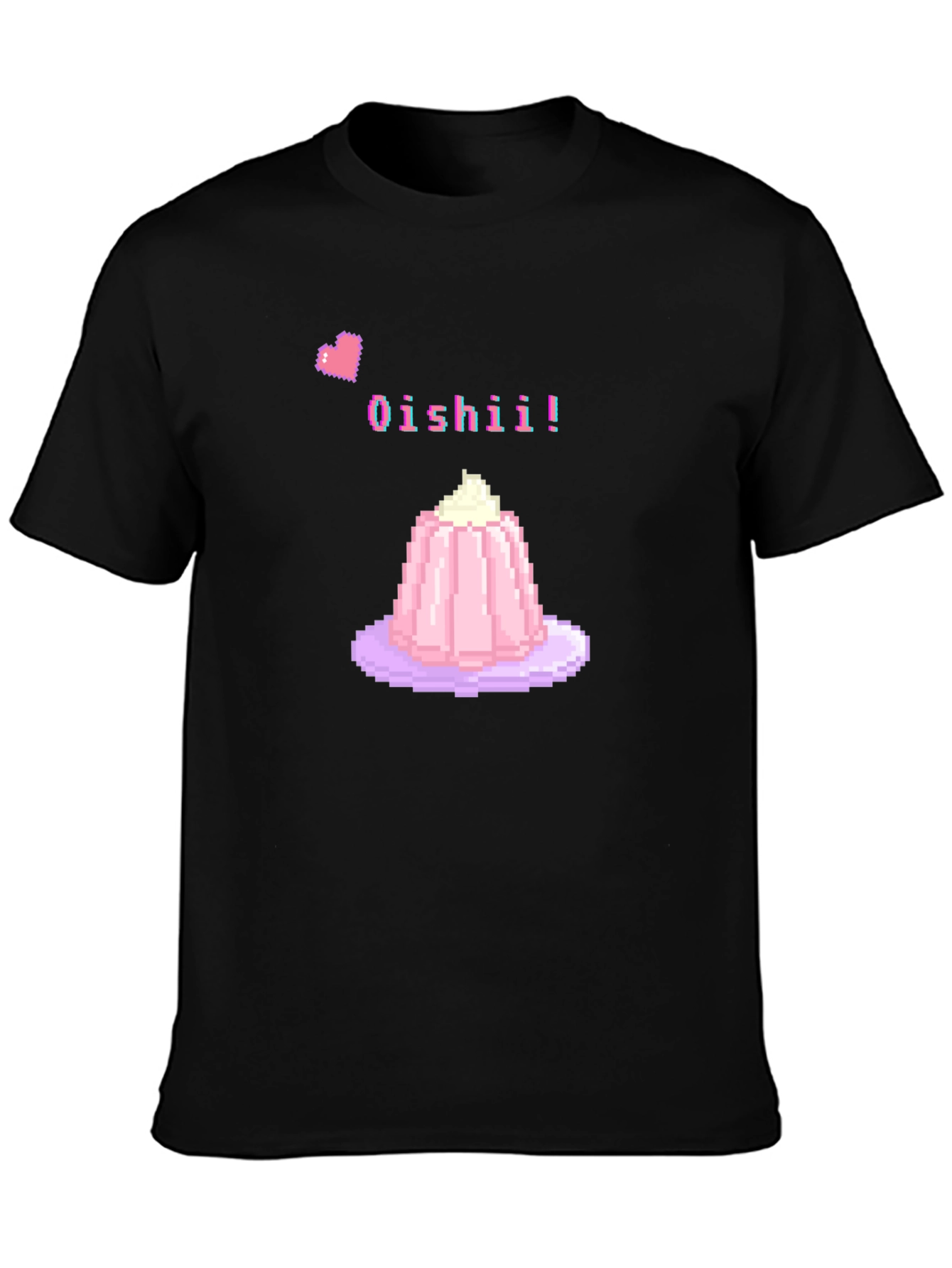 Black Oishii! Pixel Dessert T-Shirt view 3