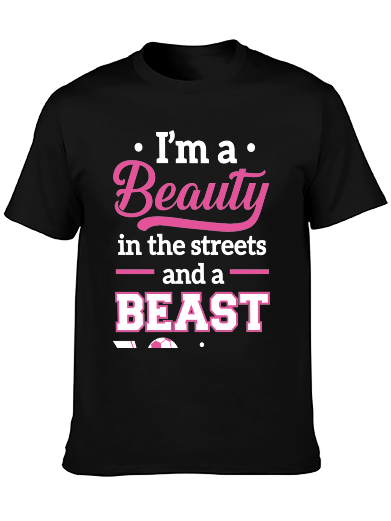 Black Beauty and Beast Soccer T-Shirt - Black Graphic Tee view 3