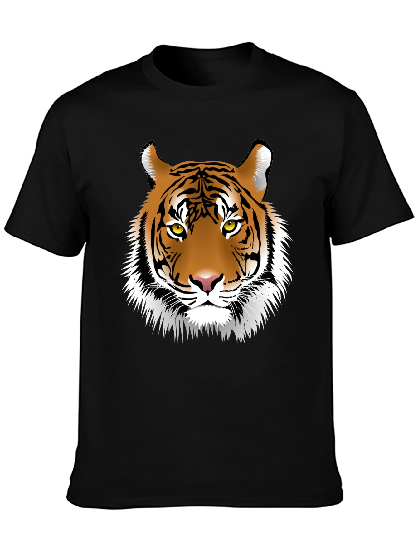 Black Cool Tiger Graphic Tee - Black Cotton Shirt view 3