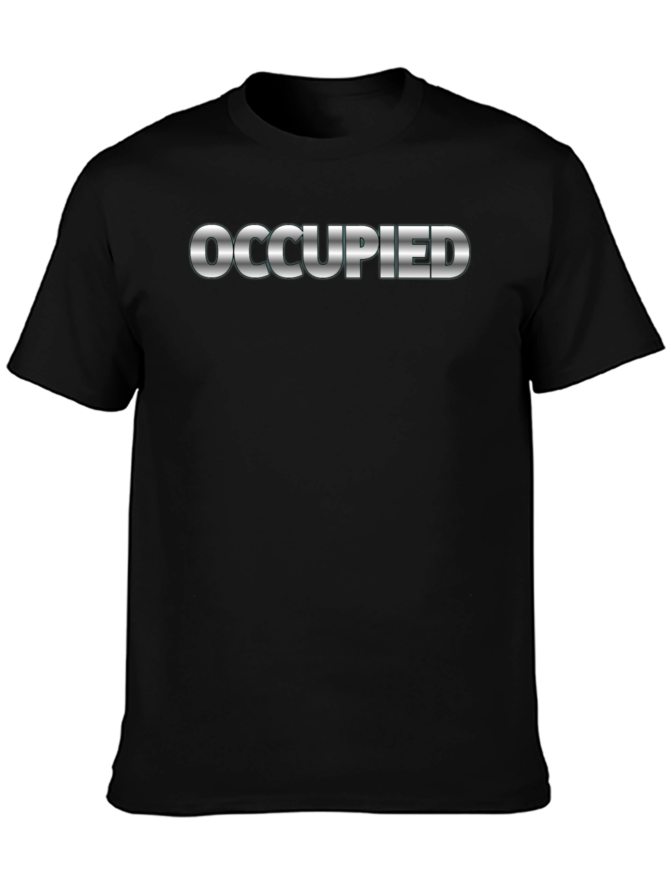 Black Occupied Graphic Print Crew Neck T-Shirt view 3