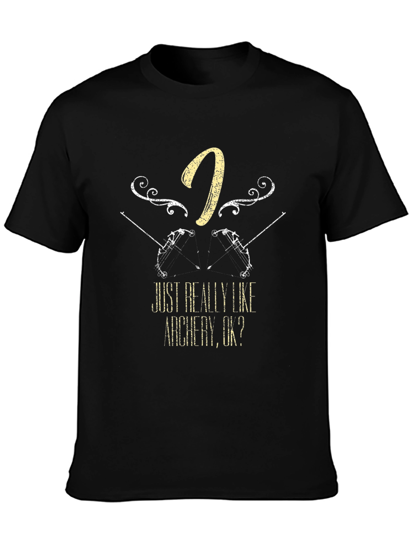 Black Archery Fan T-Shirt - 'I Just Really Like Archery, OK?' Tee view 3