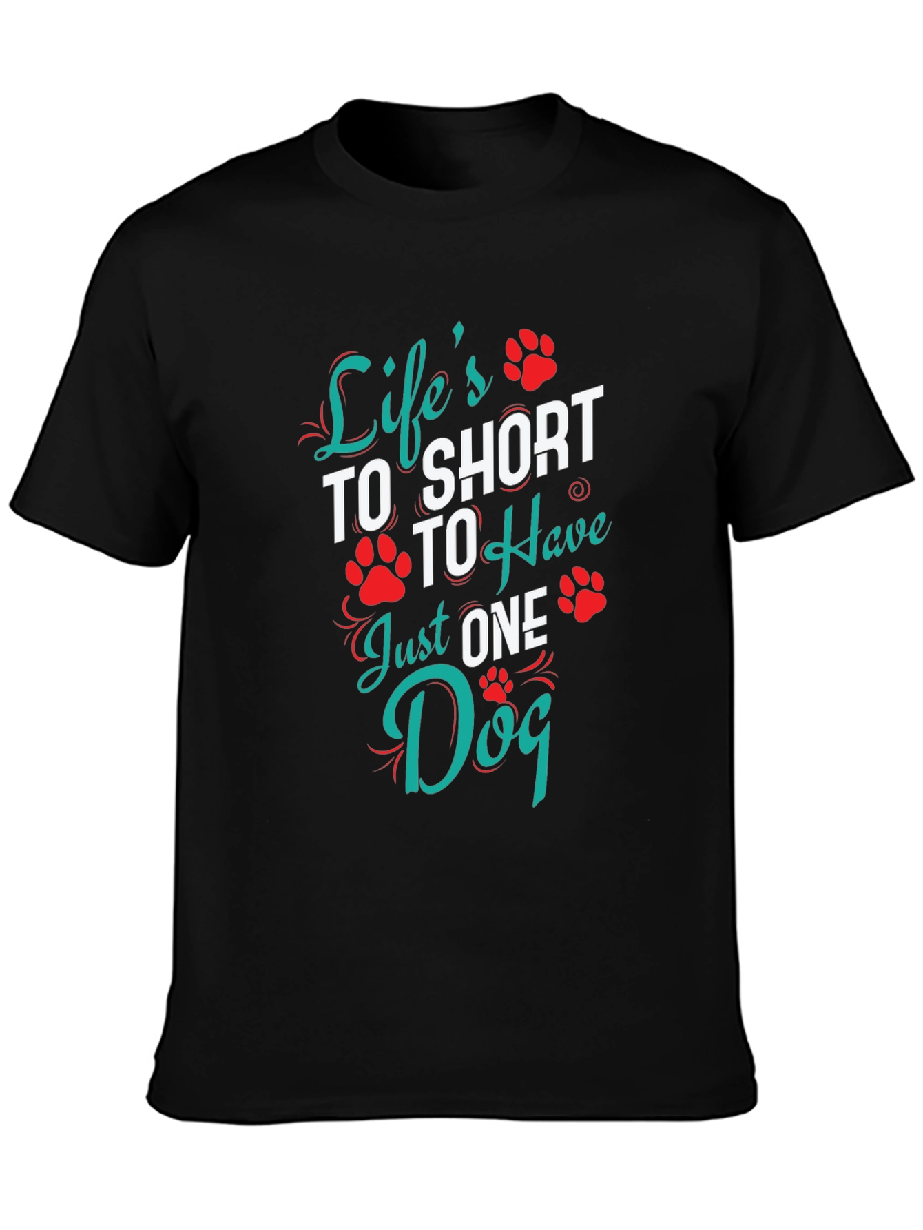 Black Life's Too Short Dog Lover Graphic Tee view 3