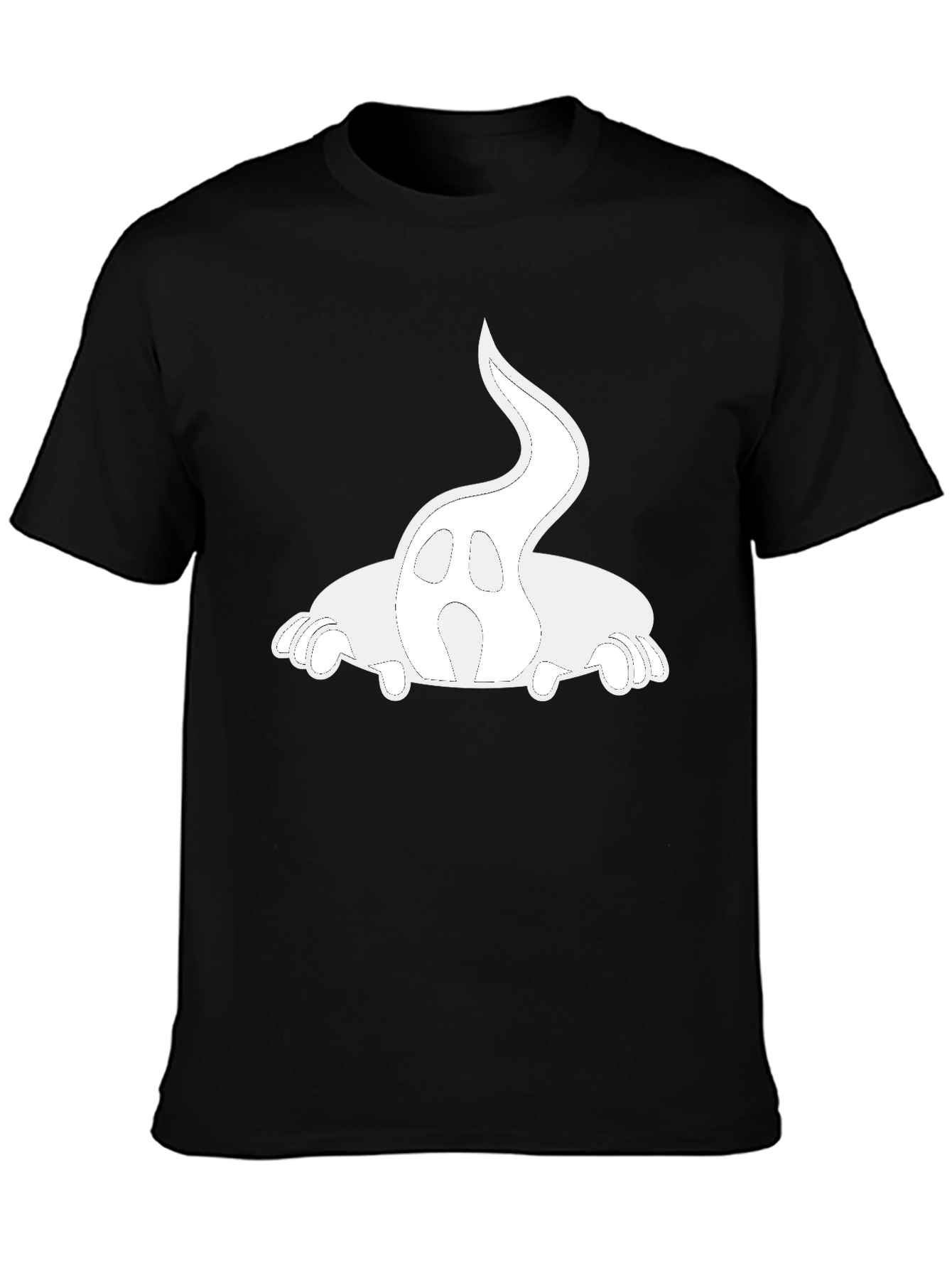 Black Ghost Graphic Print Black T-Shirt view 3