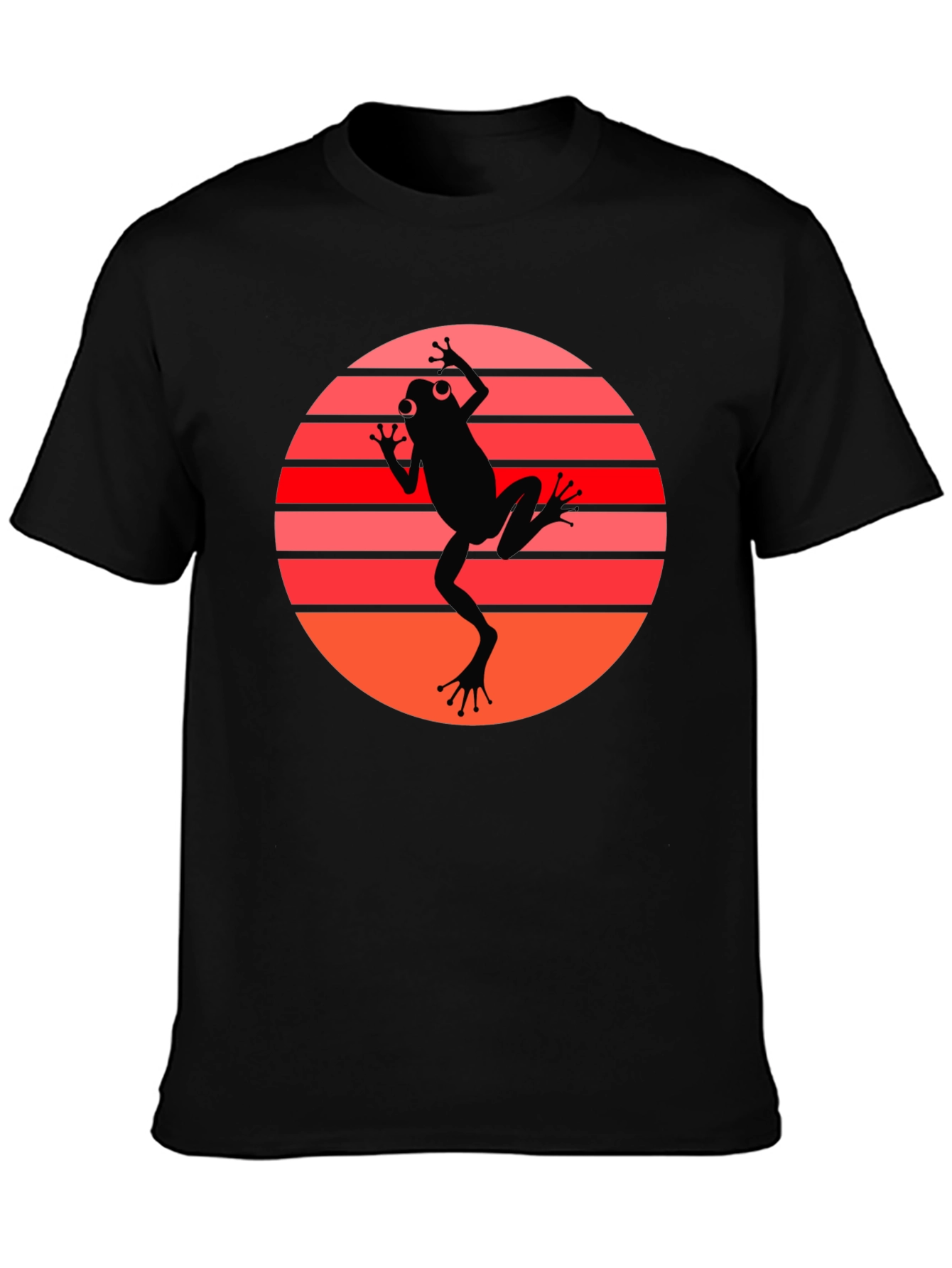 Black Frog Sunset Graphic Tee - Cool Retro Style view 3