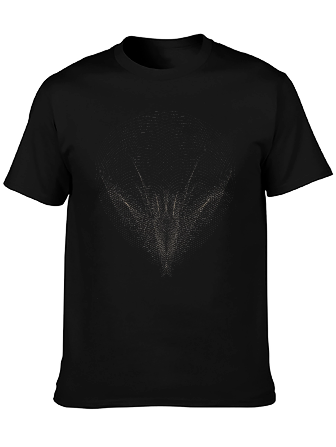 Black Men's Black Graphic Tee - Abstract Design view 3