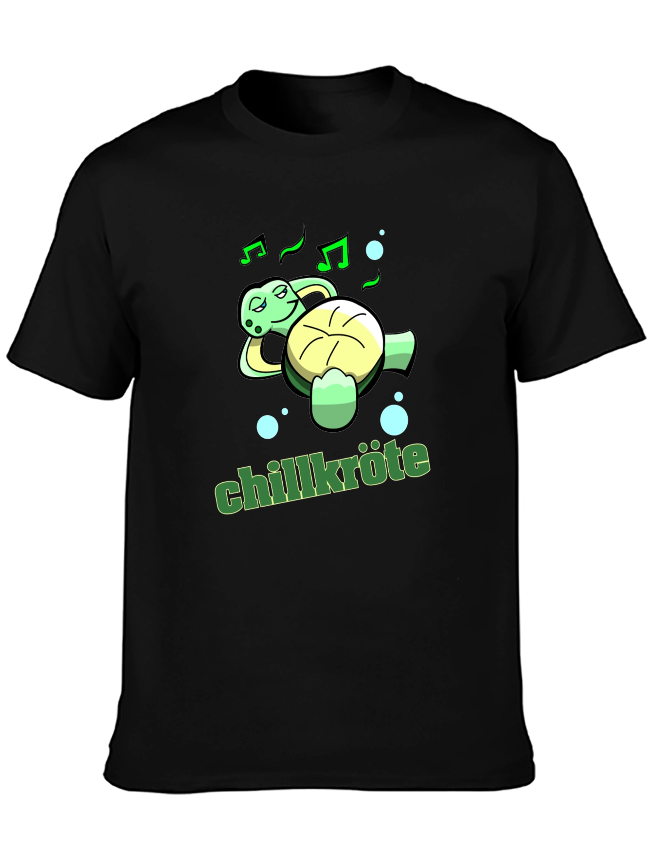 Black Chillkröte Turtle T-Shirt Relaxed Music Lover Tee view 3