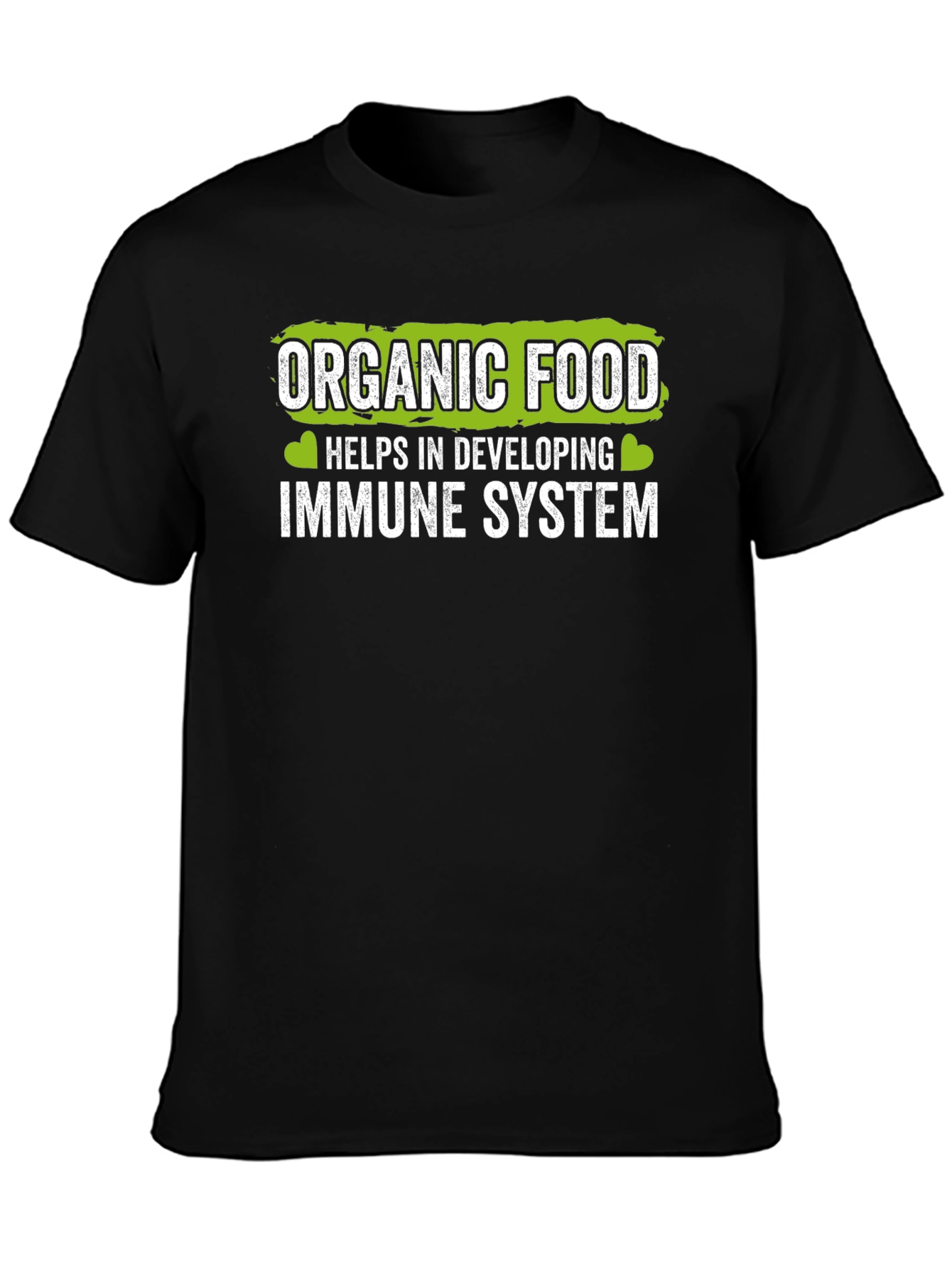 Black Organic Food Immune System Black T-Shirt view 3