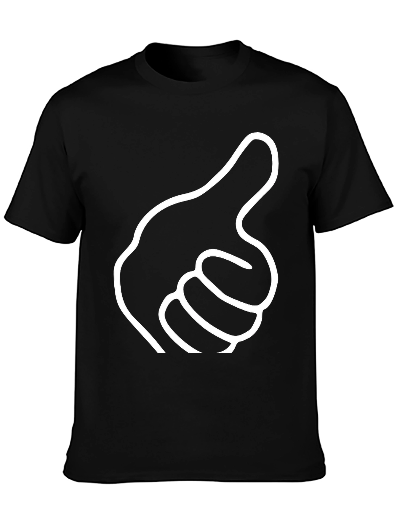 Black Pointing Hand Black T-Shirt - Novelty Graphic Tee view 3