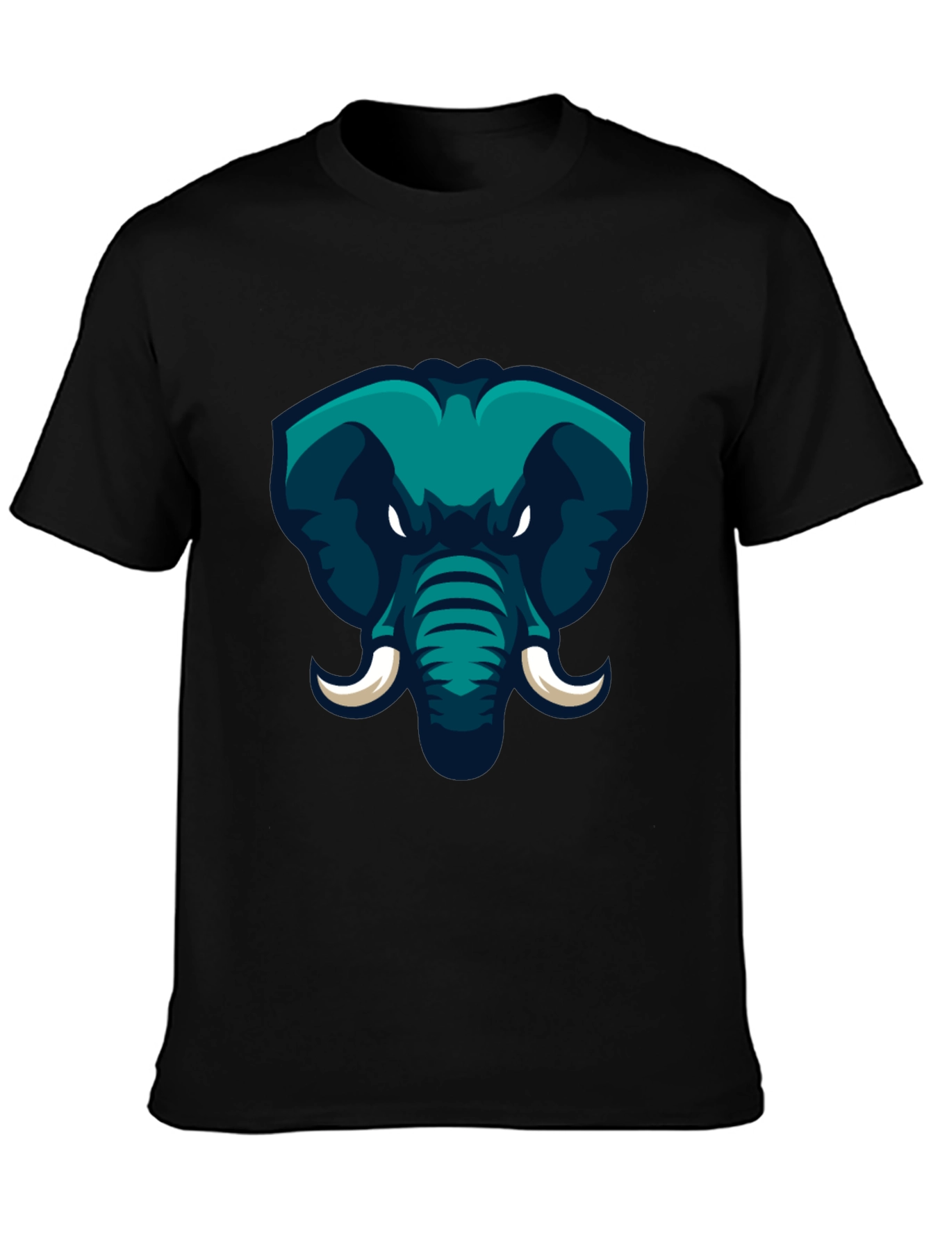 Black Elephant Graphic Print Black T-Shirt view 3