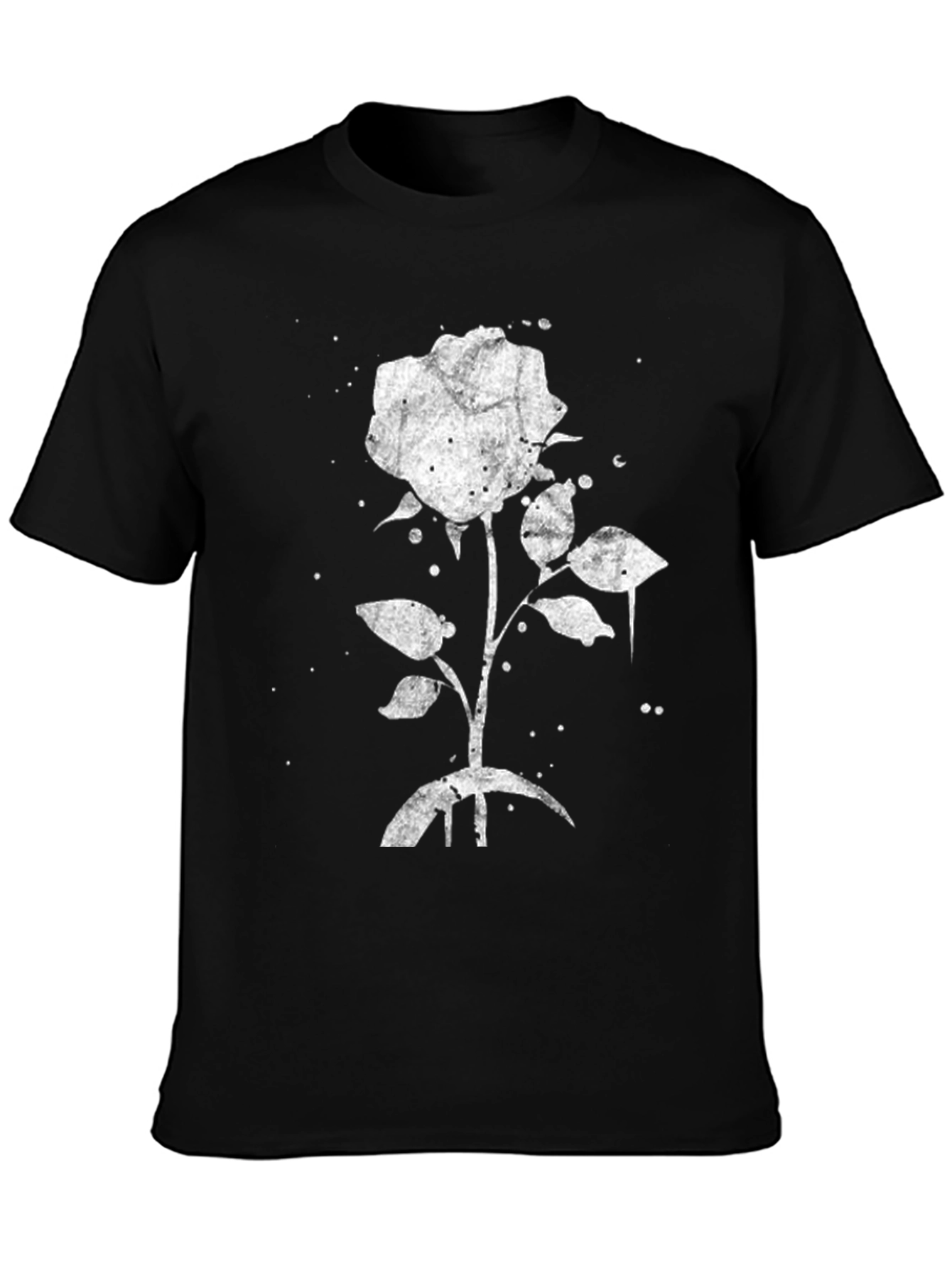 Black Black Rose Graphic Tee - Stylish & Unique view 3