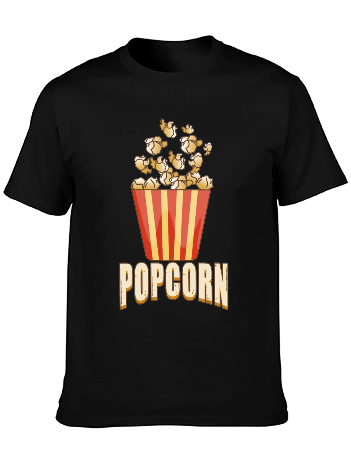 Black Popcorn Graphic Tee - Casual & Fun Style view 3