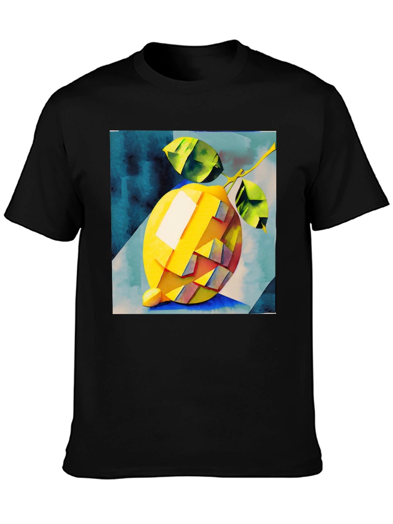 Black Abstract Lemon Graphic Tee - Stylish & Unique Design view 3