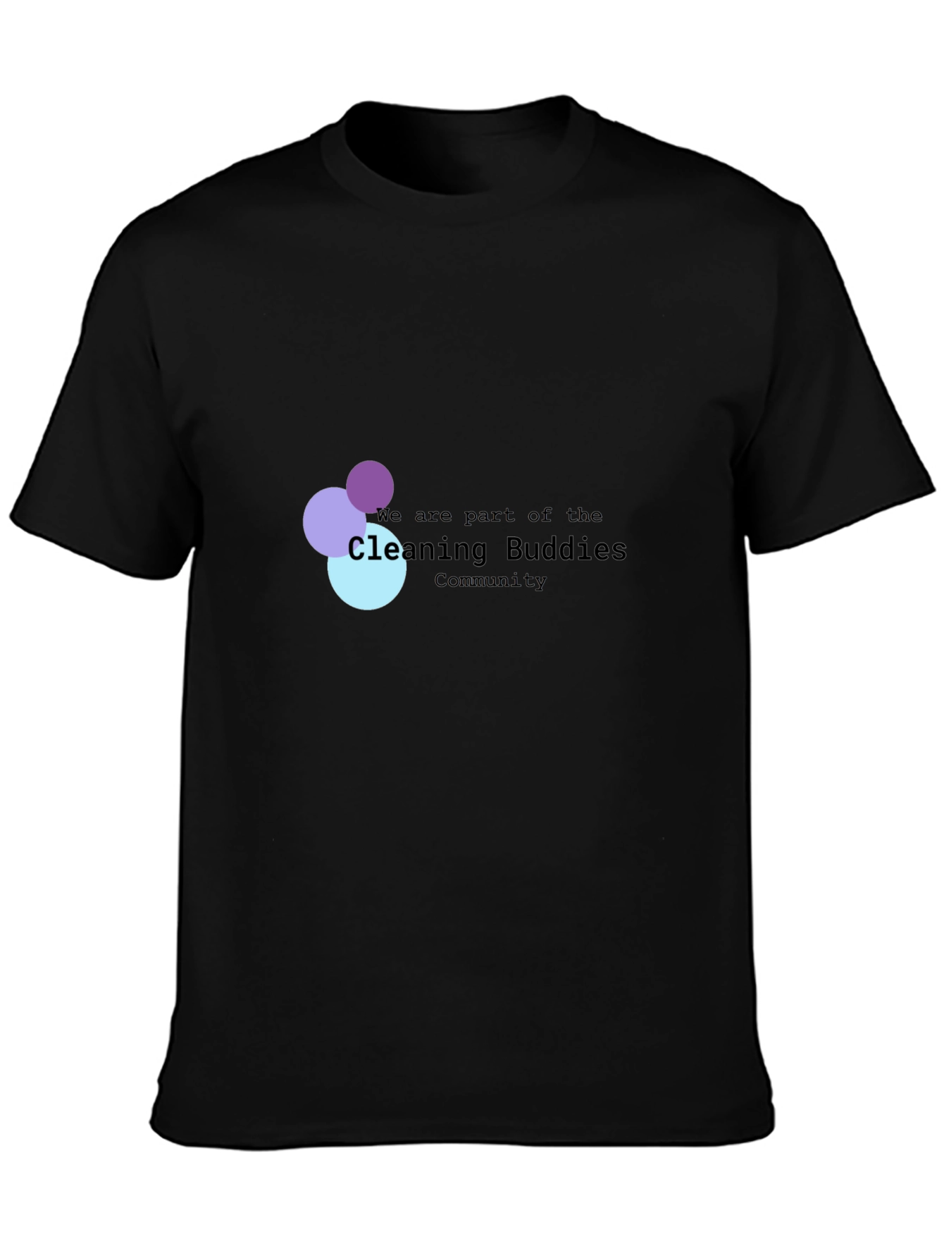 Black Cleaning Buddies Community Black T-Shirt view 3