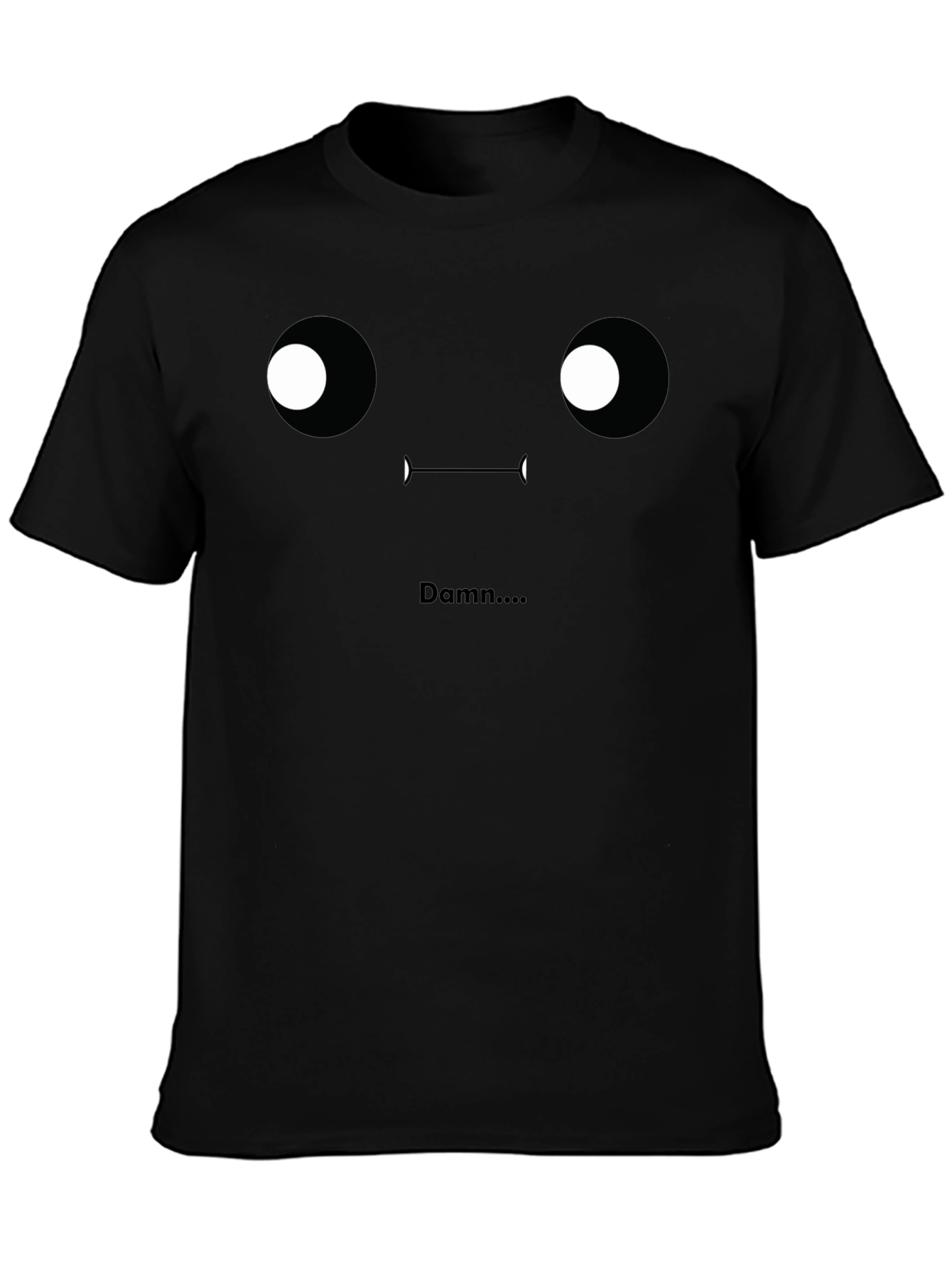Black Damn T-Shirt - Funny Face Graphic Tee - Black view 3