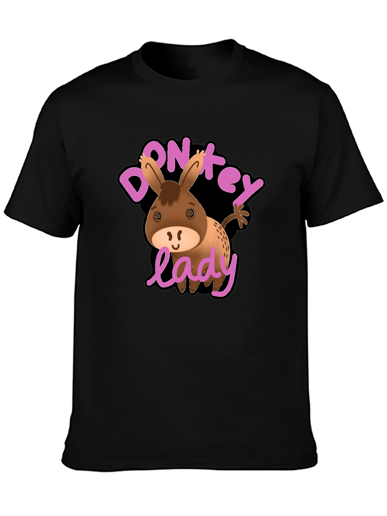 Black Donkey Lady Graphic T-Shirt, Novelty Humor Tee view 3