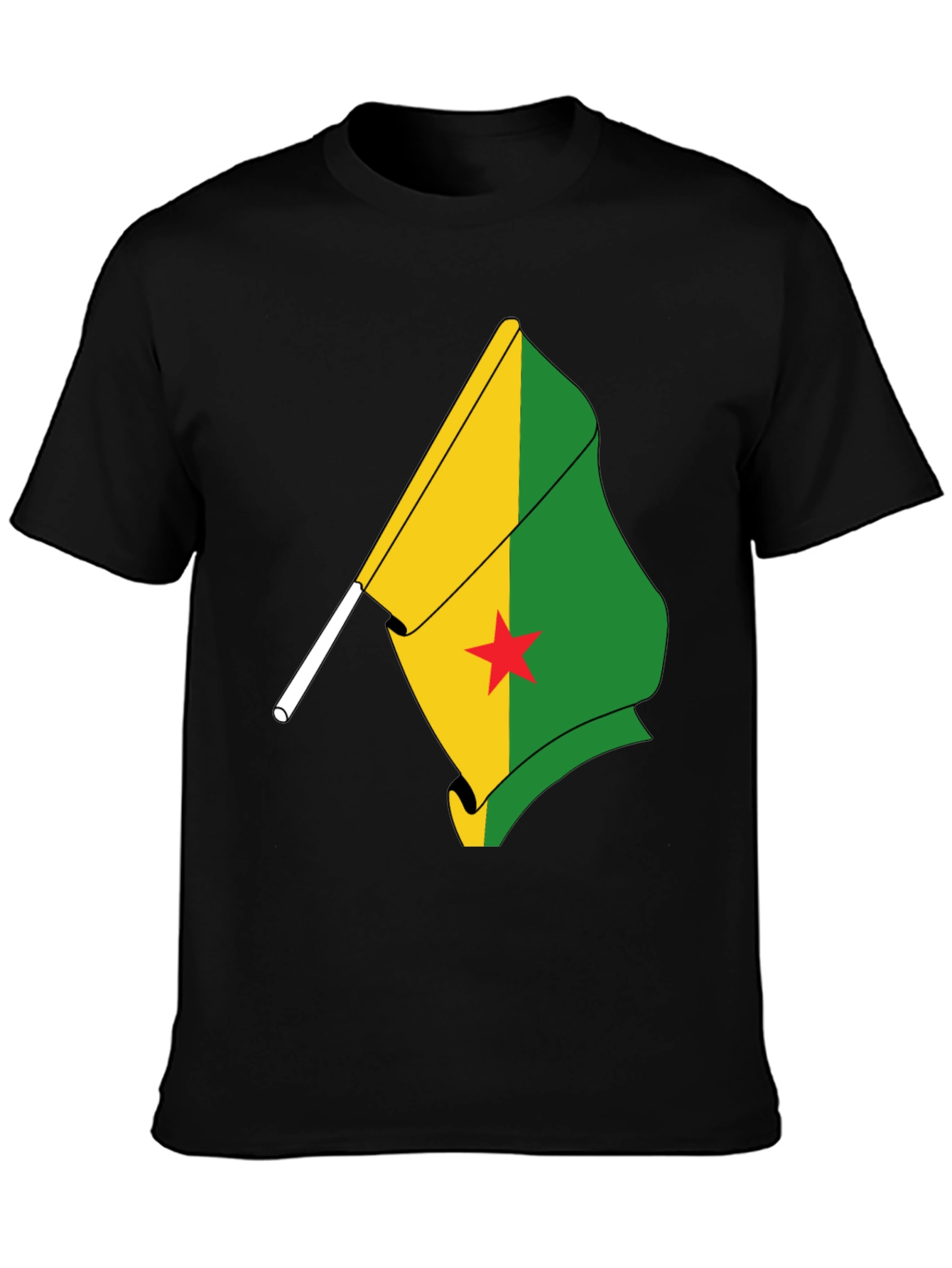 Black French Guiana Flag T-Shirt - Black view 3