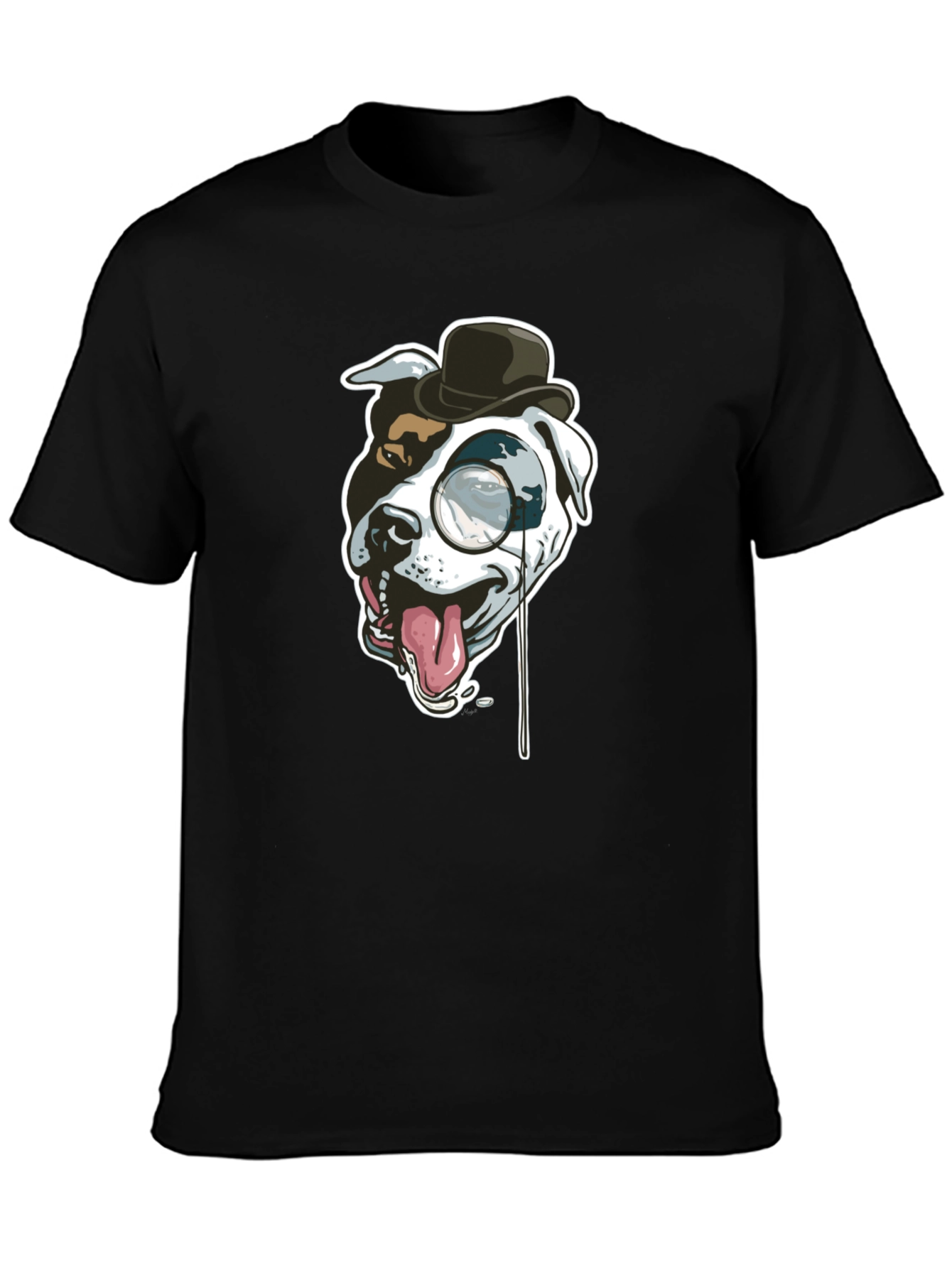 Black Dog with Monocle Graphic Tee view 3