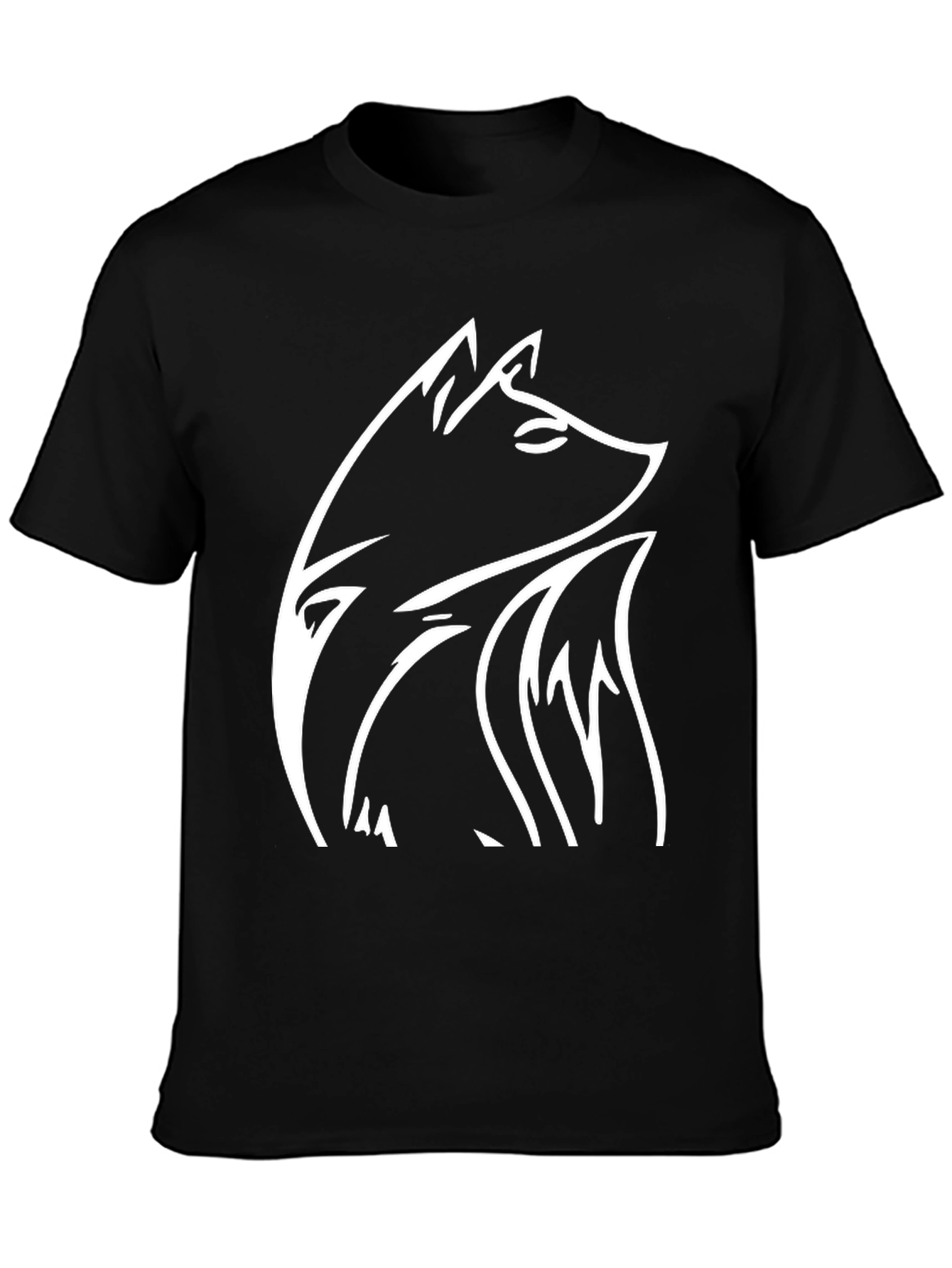 Black Fox Graphic Tee - Black Cotton Blend Shirt view 3