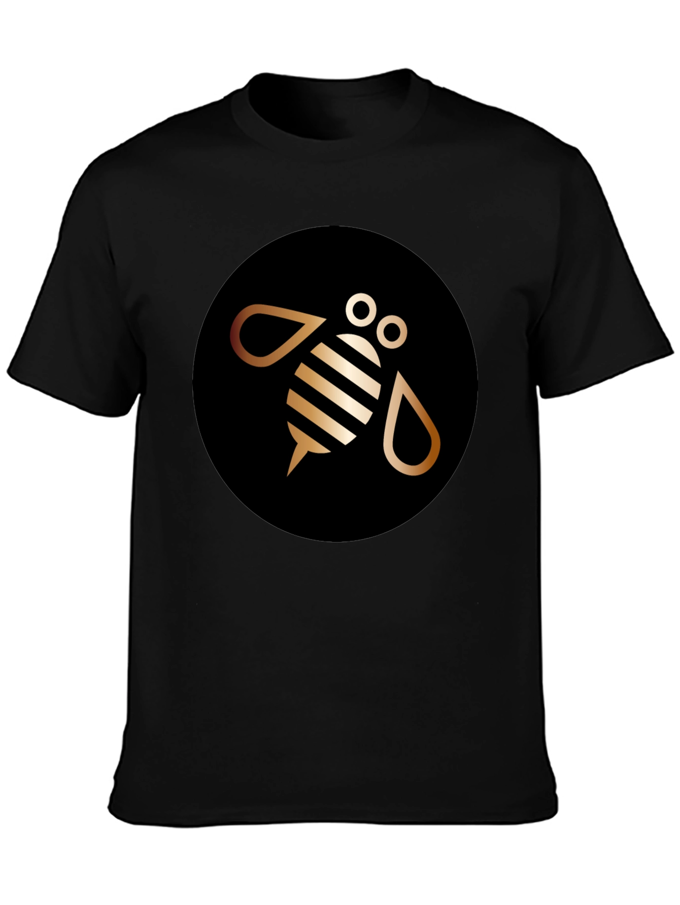 Black Modern Bee Graphic Tee - Black Cotton Blend view 3