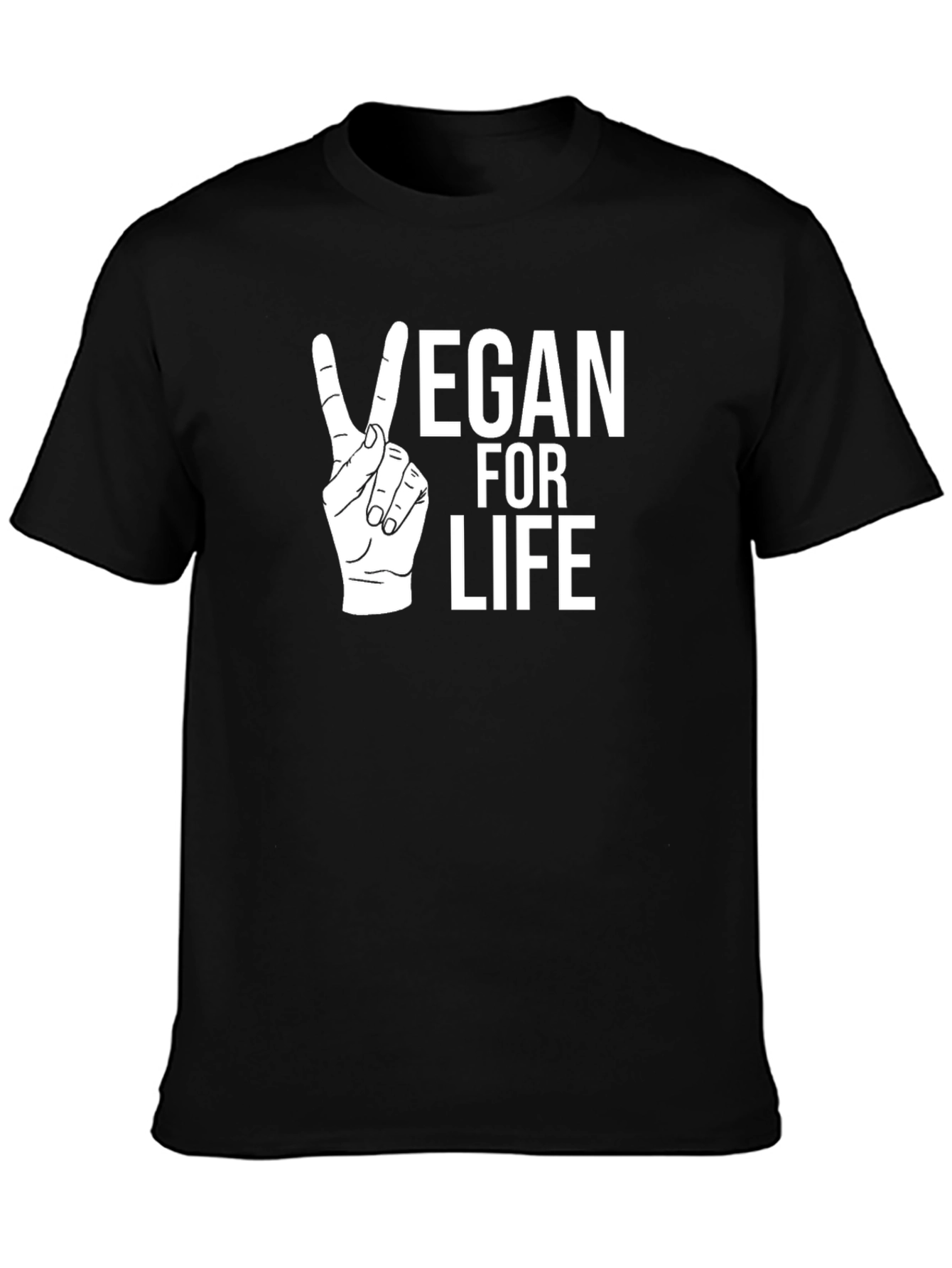 Black Vegan for Life T-Shirt view 3