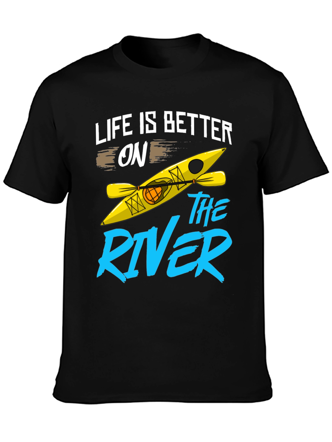 Black Life is Better on the River Kayak T-Shirt view 3