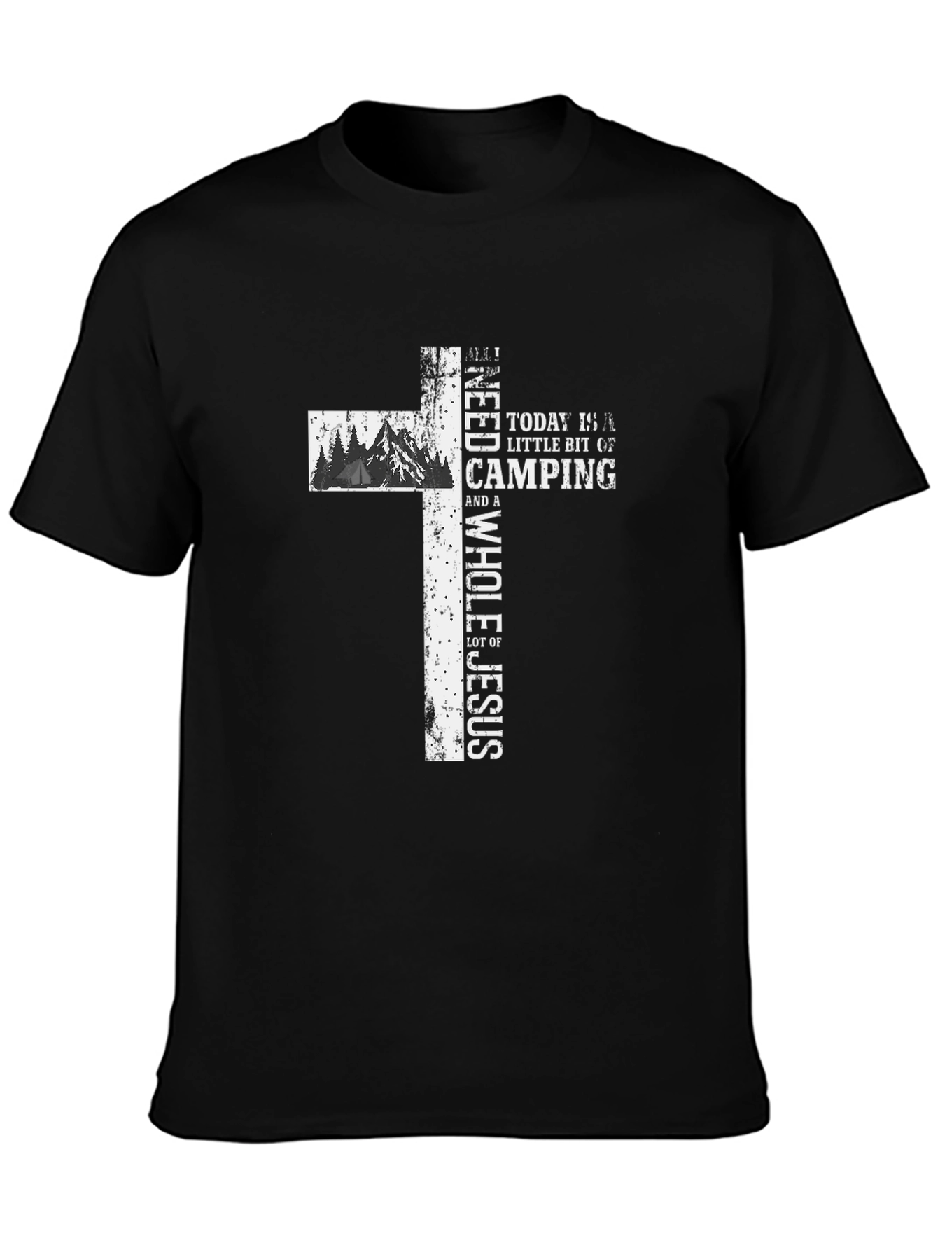 Black Camping & Jesus T-Shirt - Christian Outdoor Apparel view 3