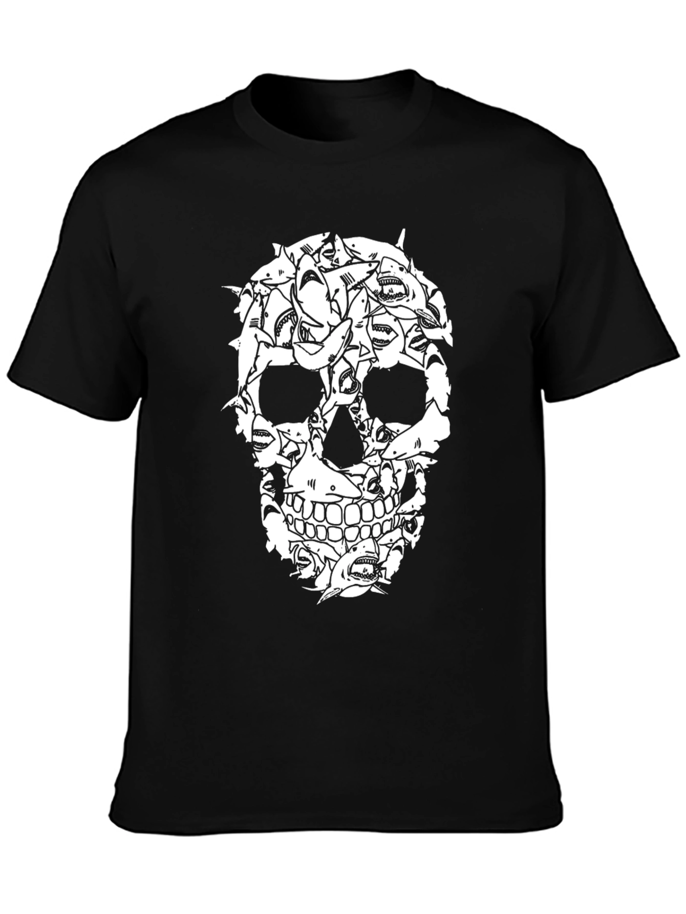 Black Shark Skull Graphic Tee - Unique Design view 3