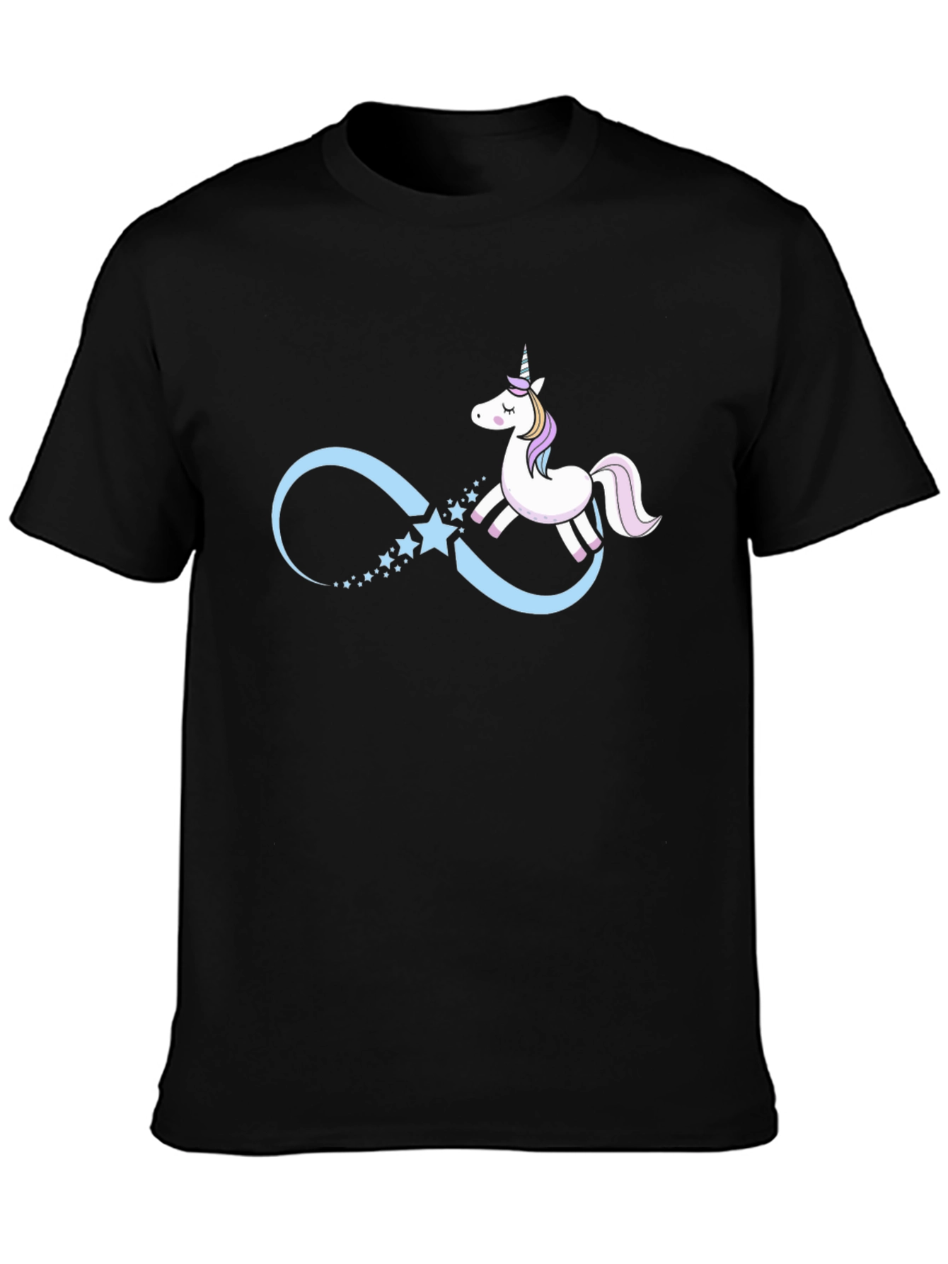 Black Unicorn Infinity Black T-Shirt view 3