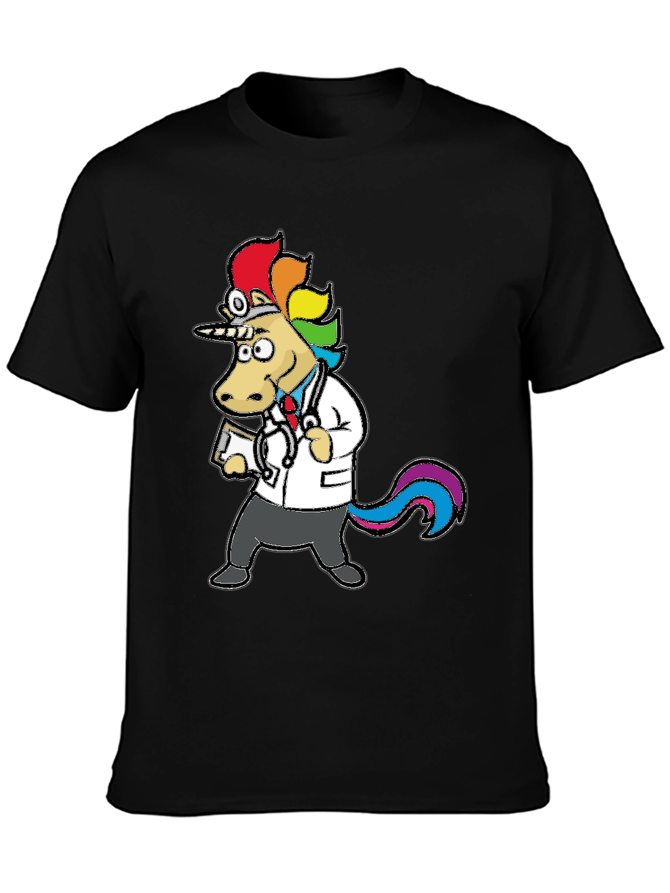 Black Doctor Unicorn T-Shirt - Fun & Unique Design view 3