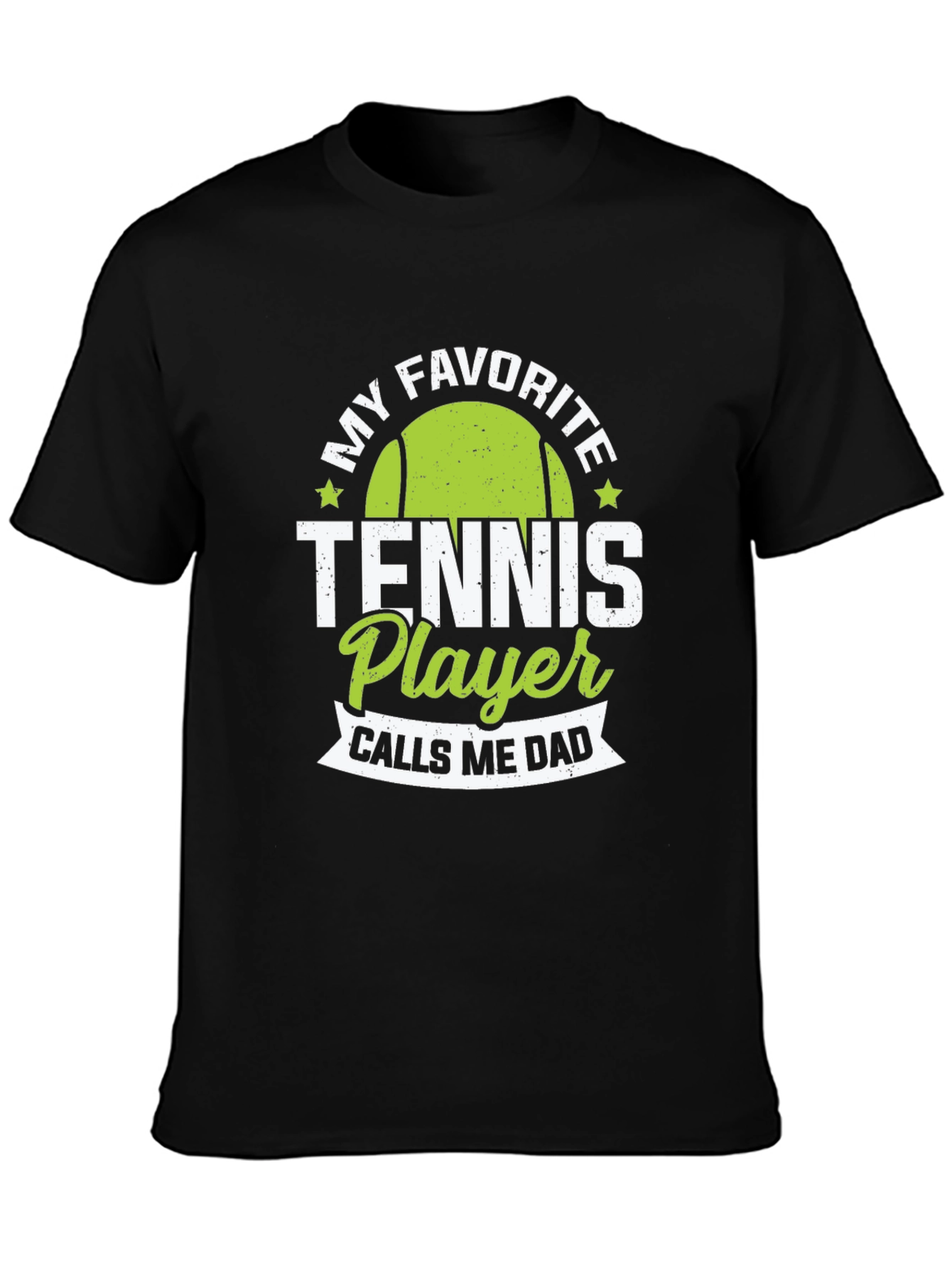 Black My Favorite Tennis Player Calls Me Dad T-Shirt view 3